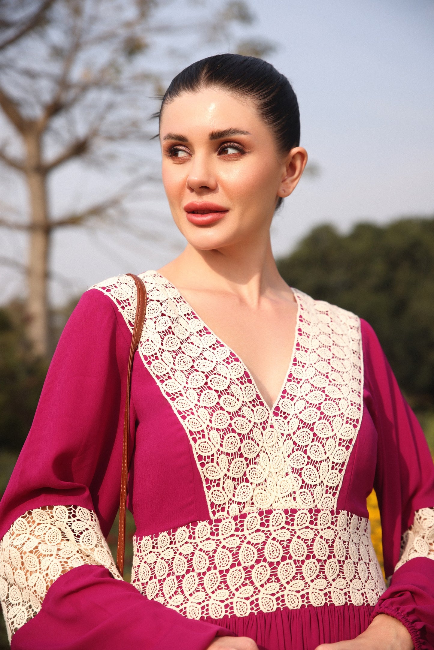 Burnt Burgundy Lace Dress