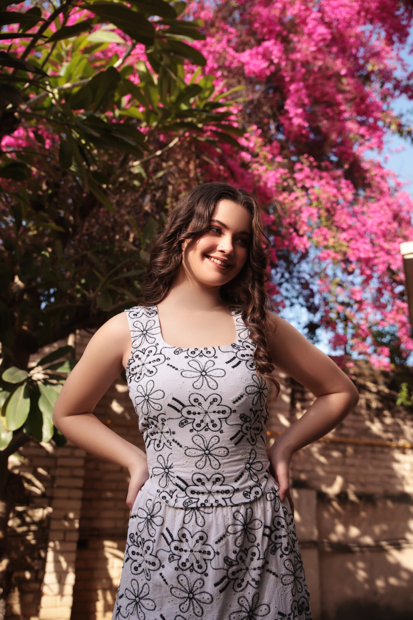 Abstract Schiffli Skirt