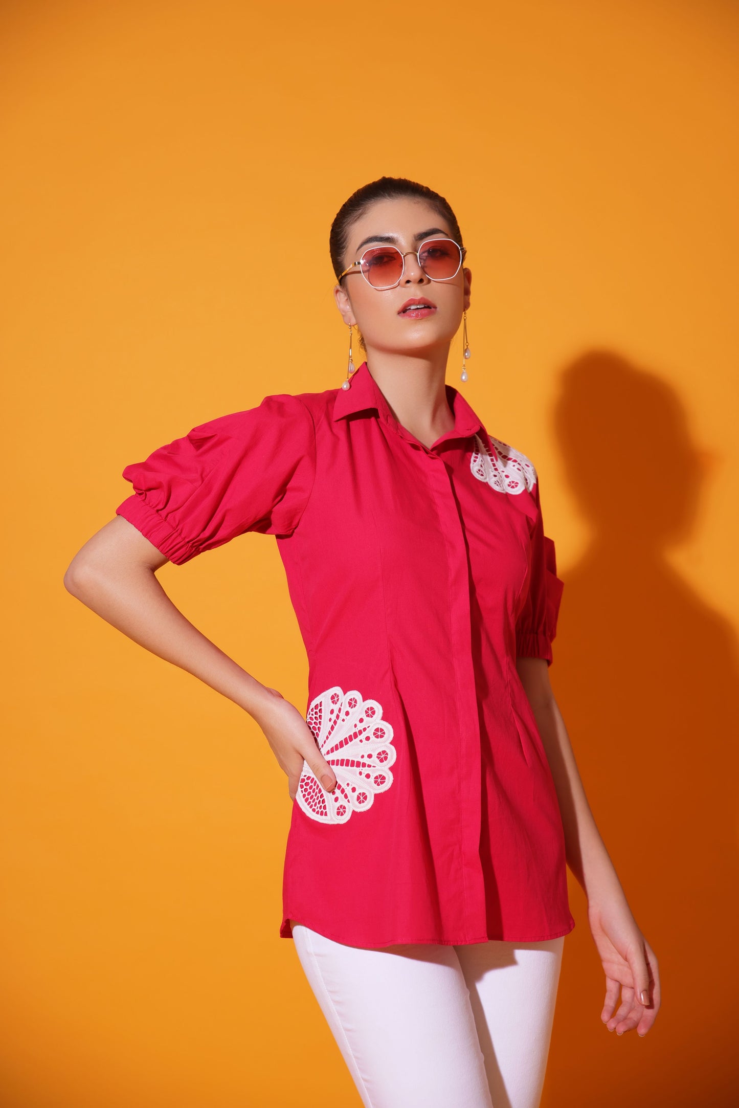 Fuschia Scallop Shirt