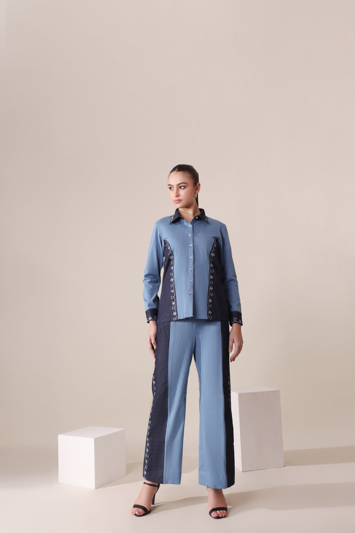 Two Tone Denim Dazzle Set