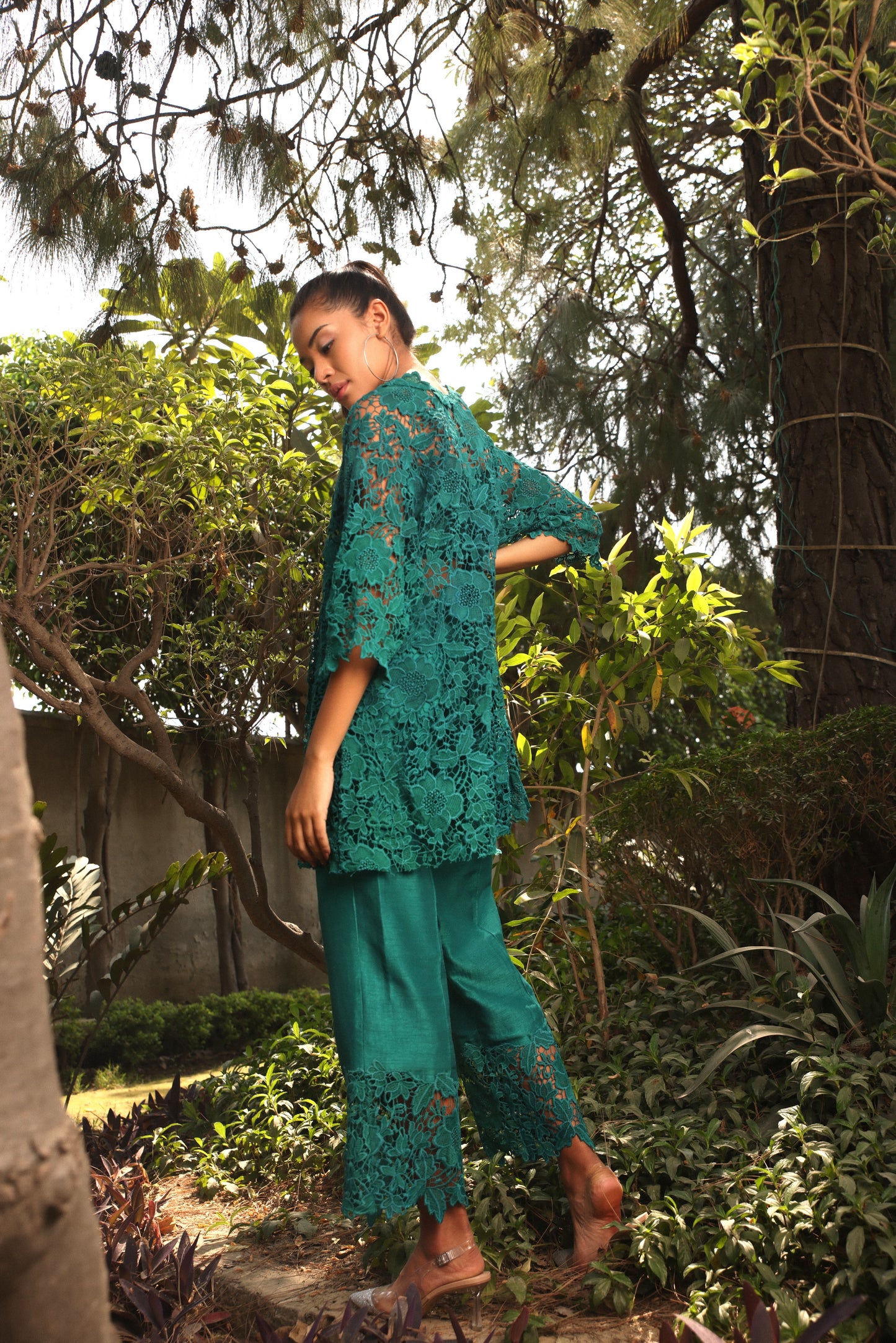 Anahat Co-ord Set Blue (Long Cape)