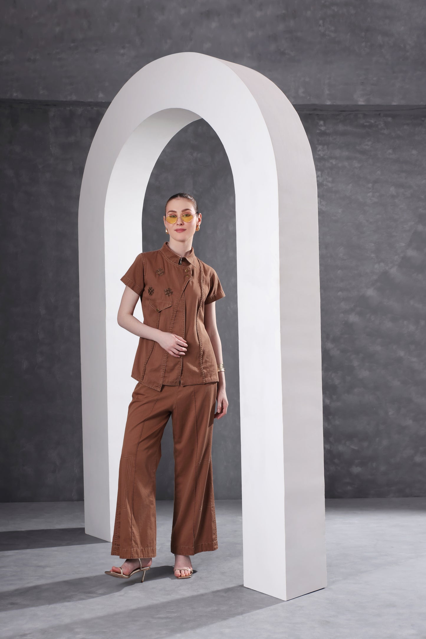 Washed Mocha Co-ord Top