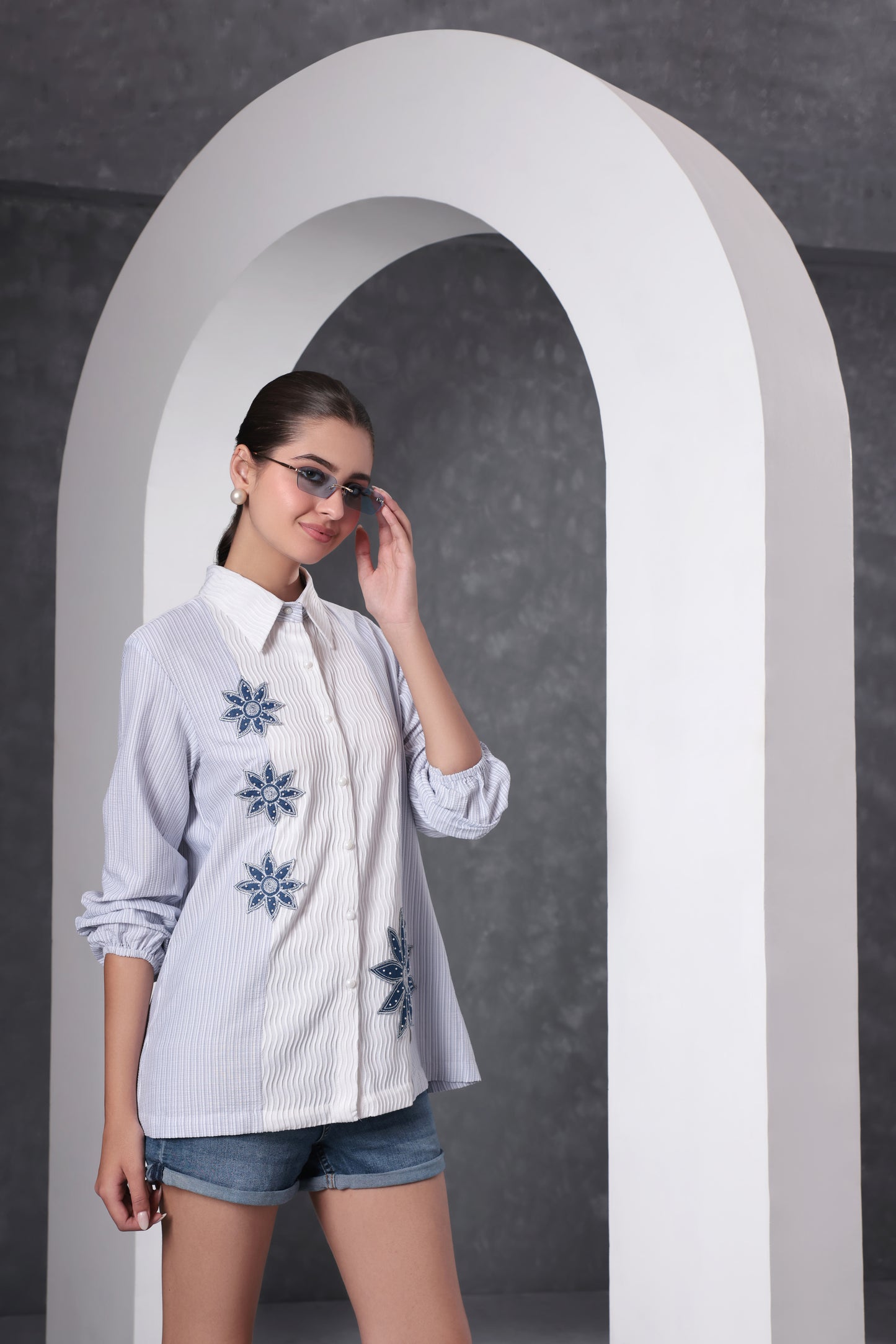Textured Floral Shirt