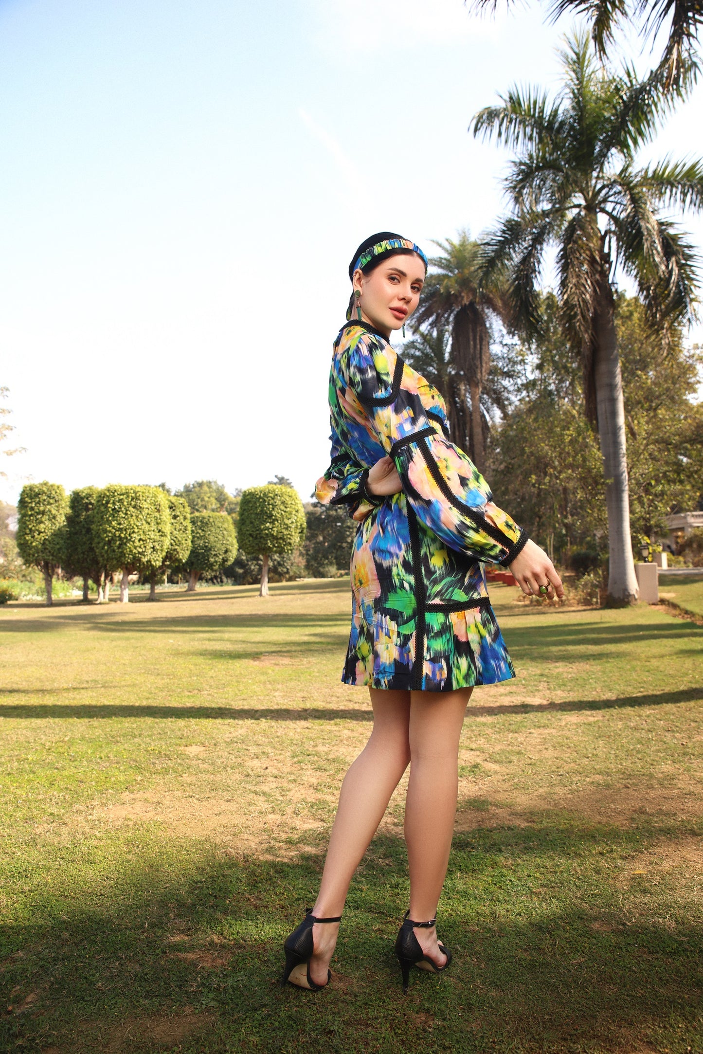 Forest Print Mini Dress