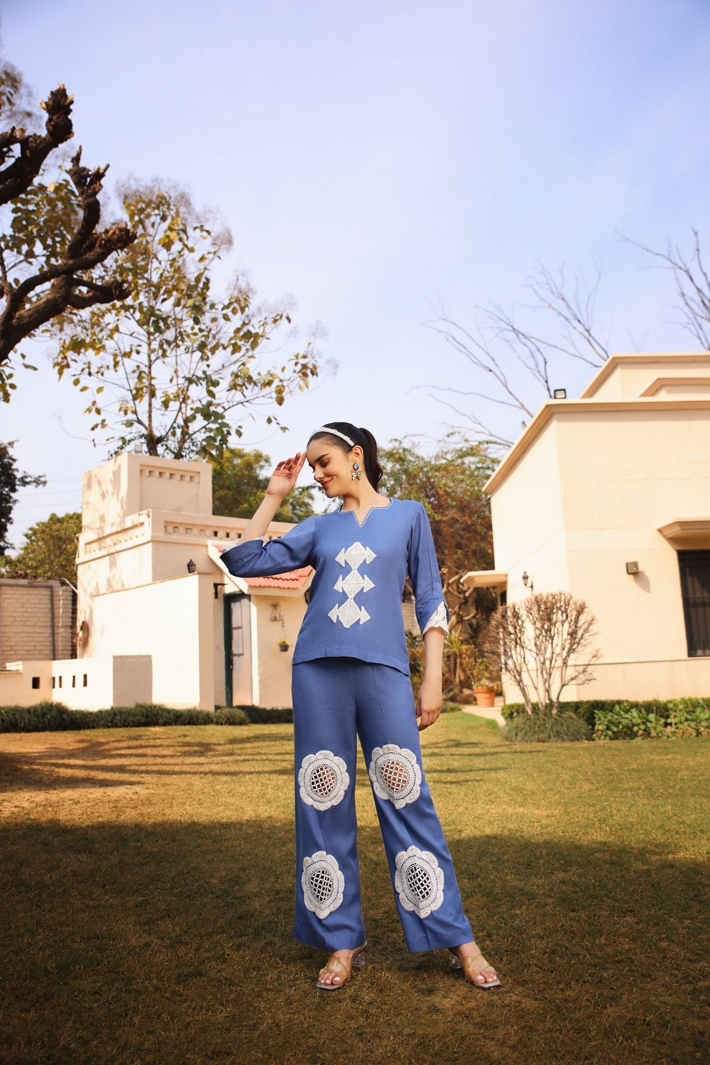 Indigo Patchwork Top