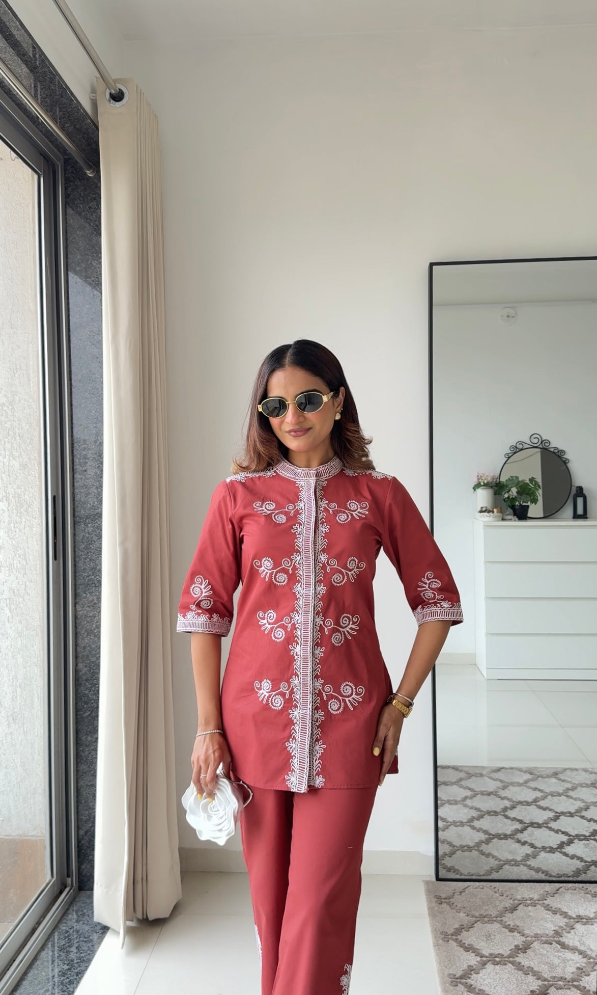 Ella Embroiderd Co-ord Top