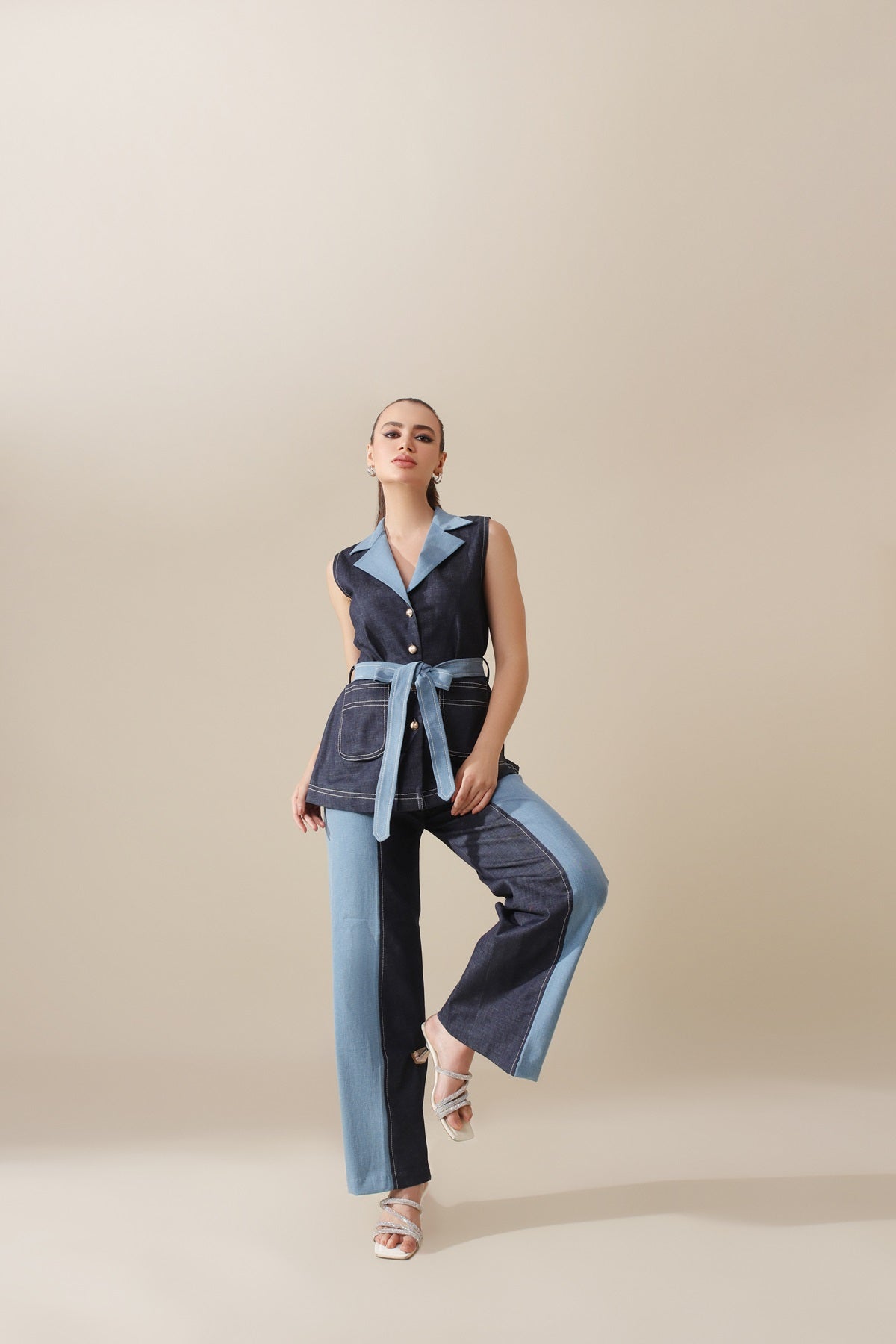 Double Shade Denim Set