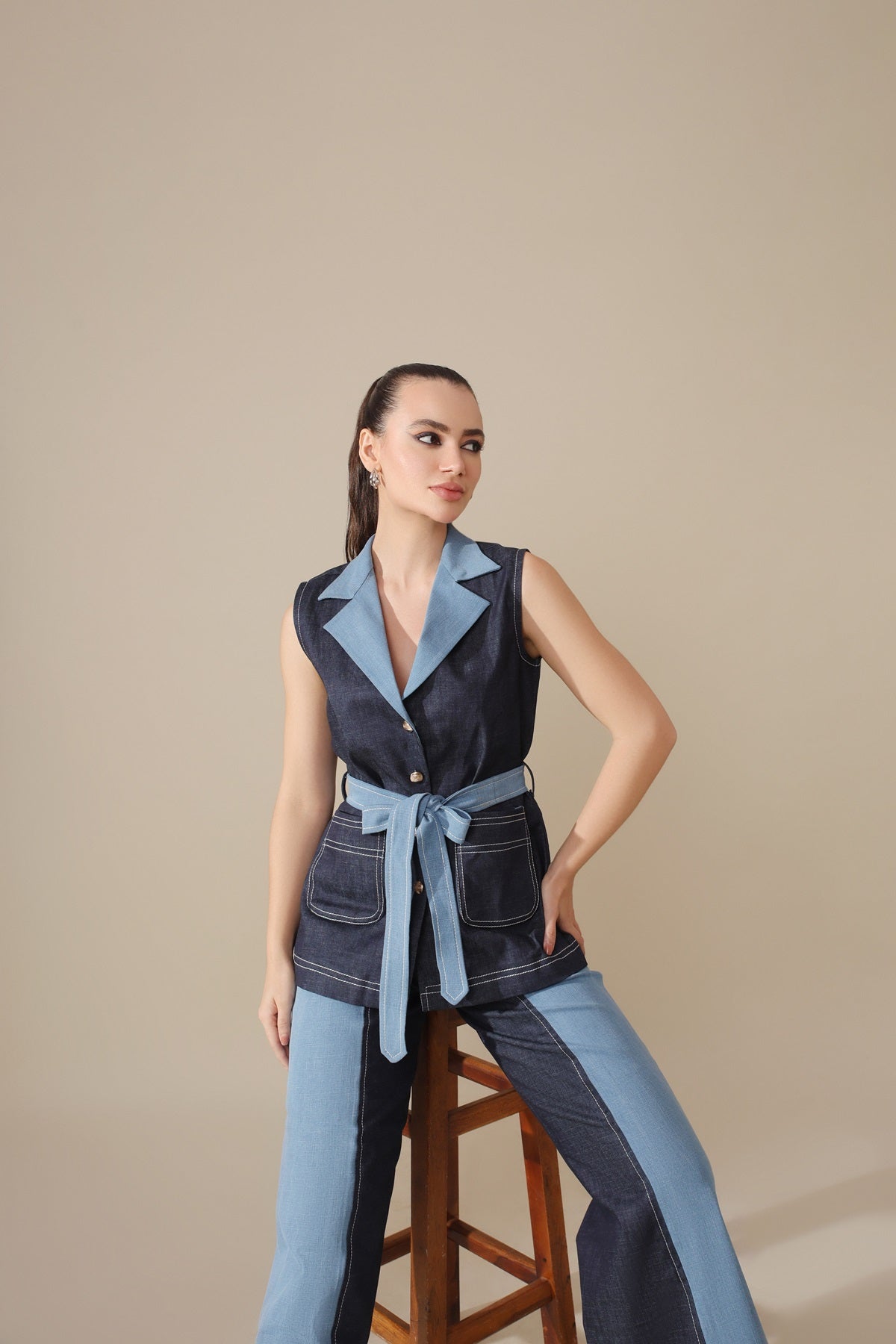 Double Shade Denim Set