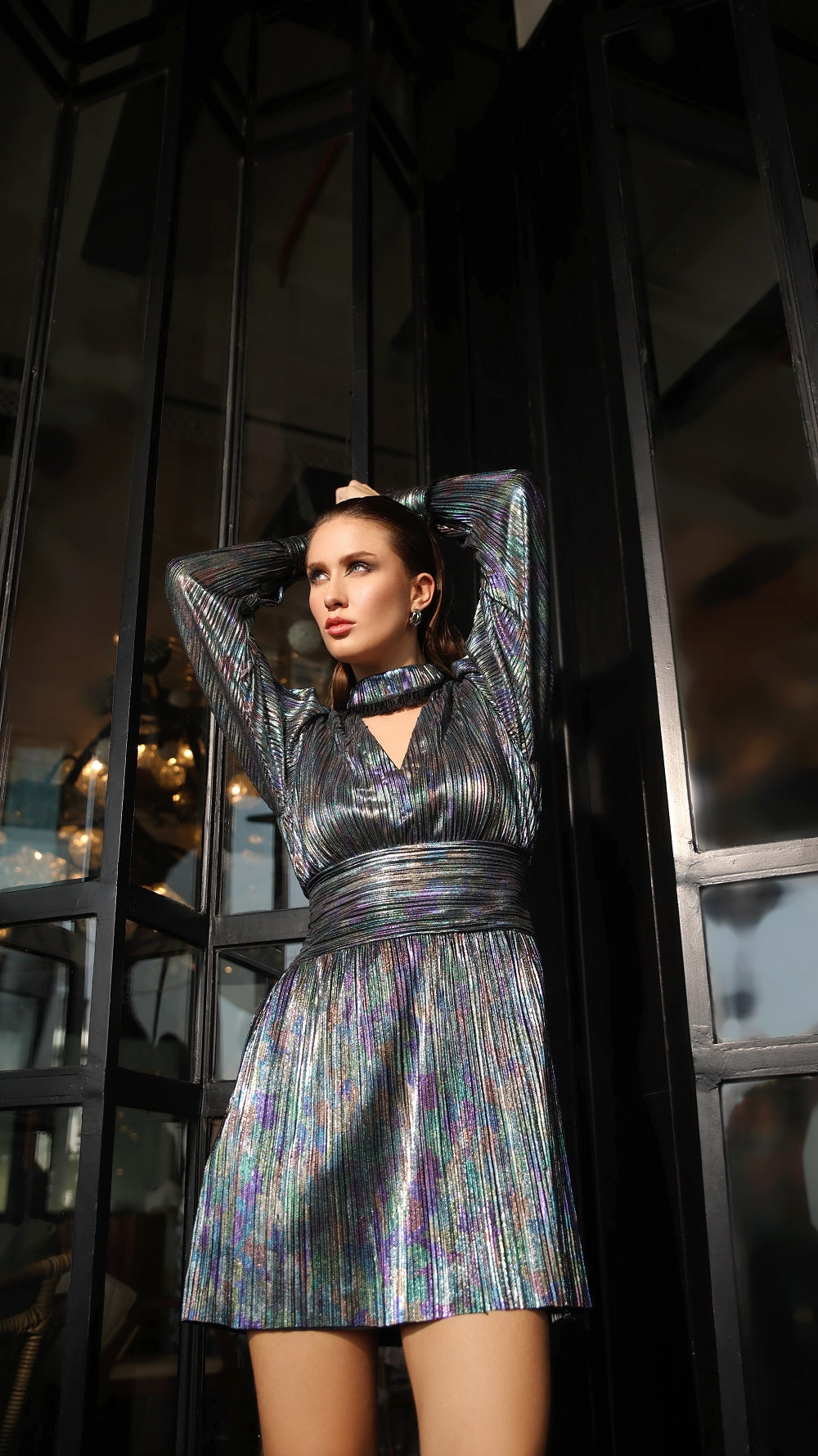 Multicolor Metallic Dress