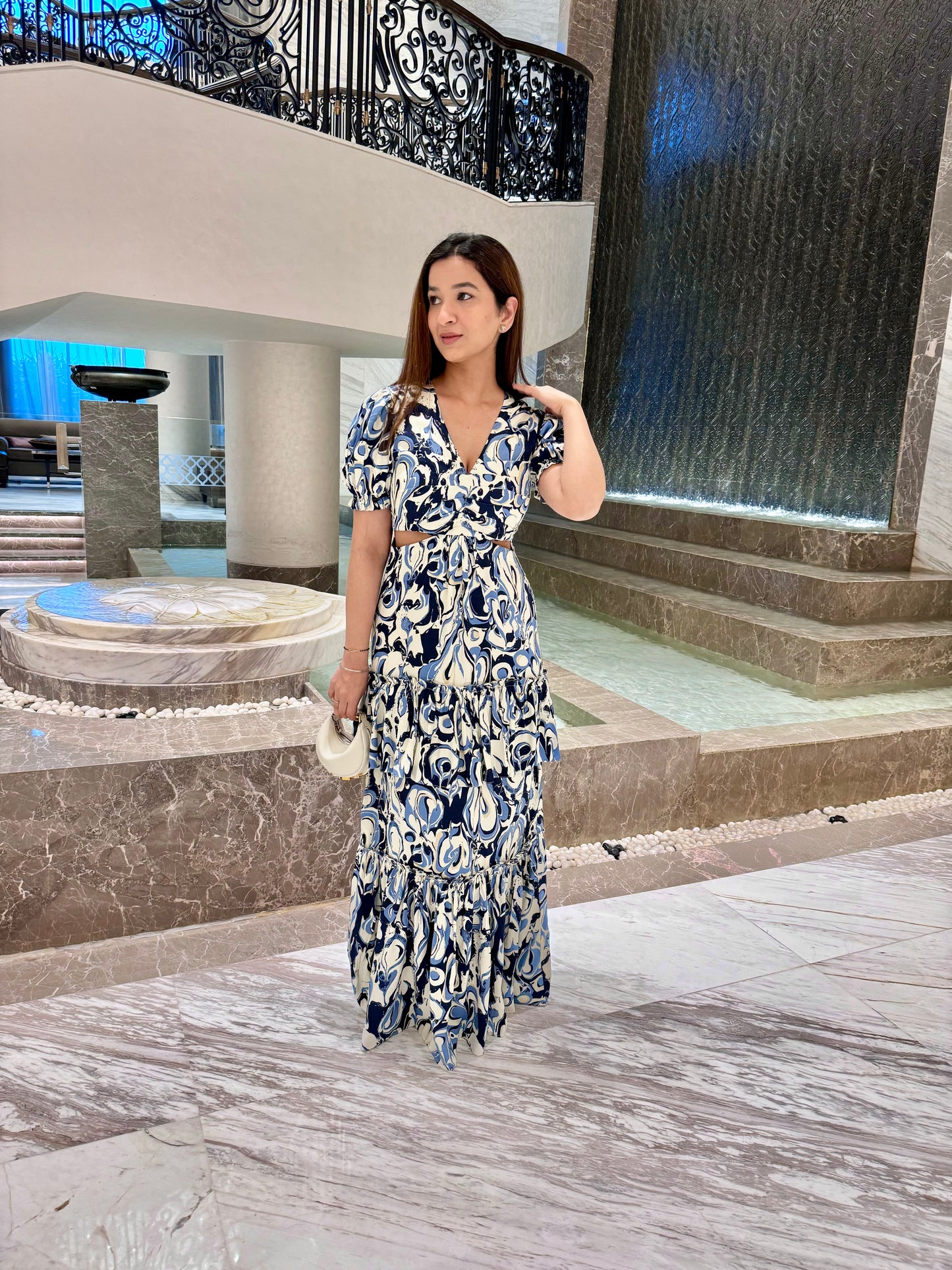 Indigo Print Maxi Dress
