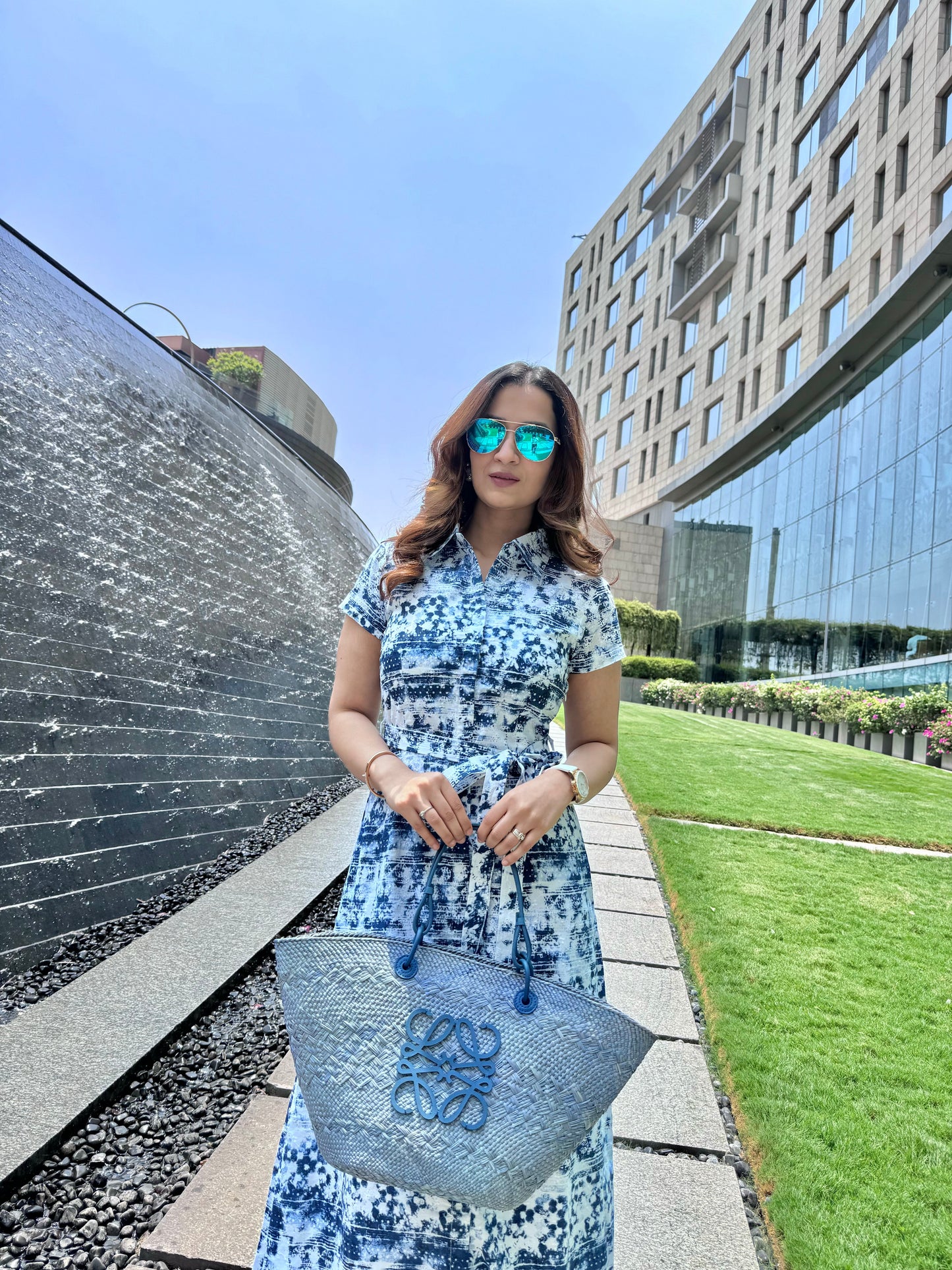 Tie and Dye schiffli maxi dress