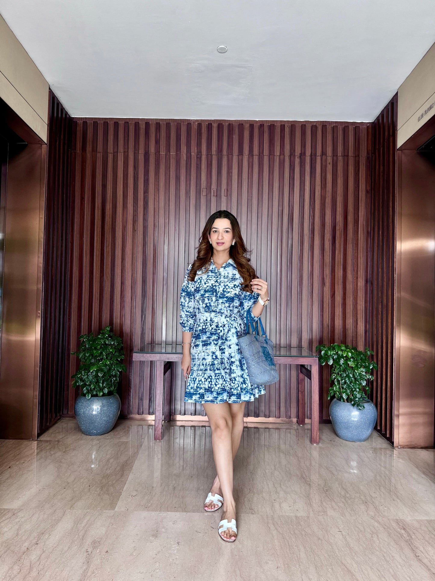 Tie and Dye Schiffli Dress