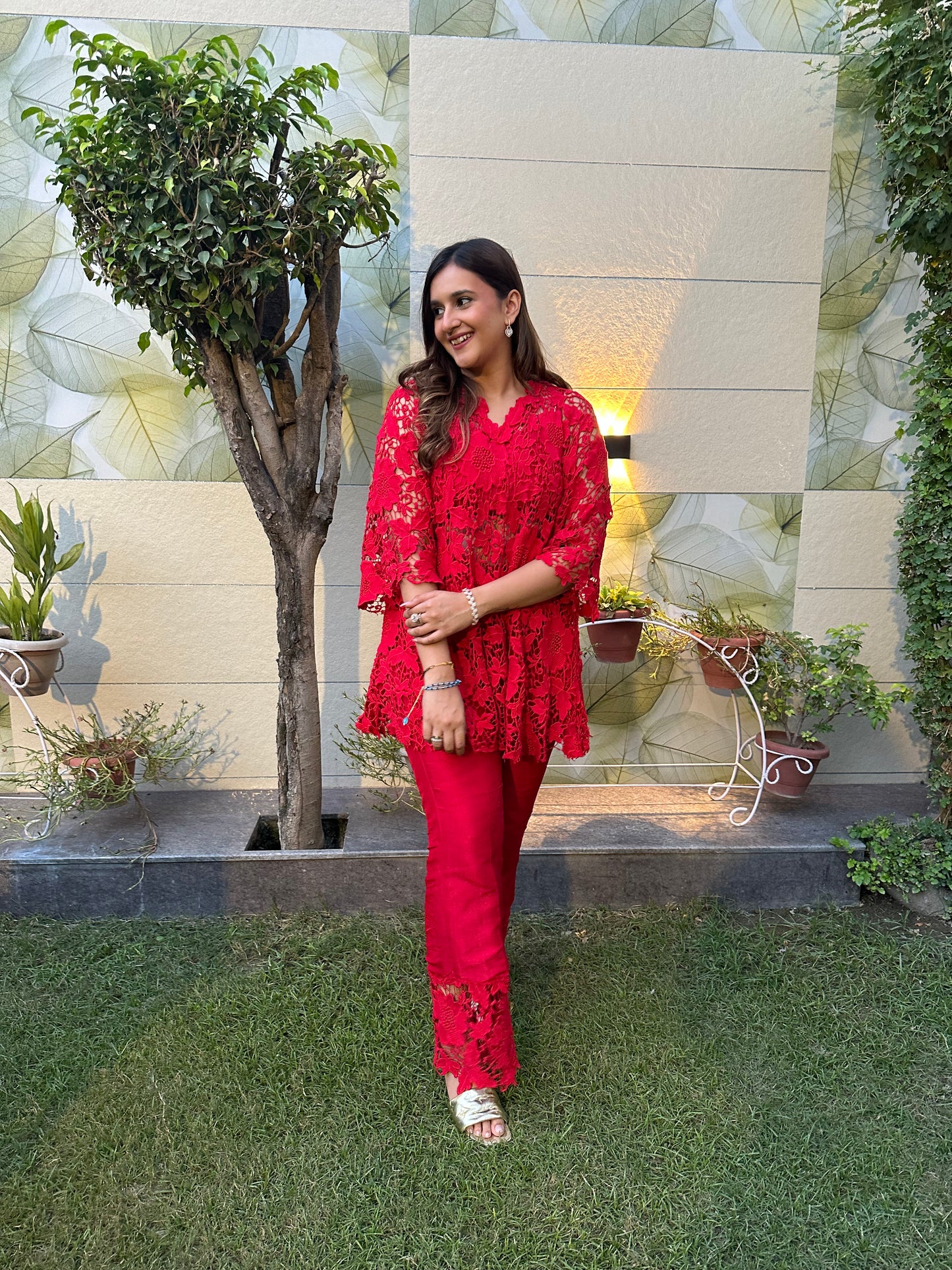 Anahat Co-ord Set Red