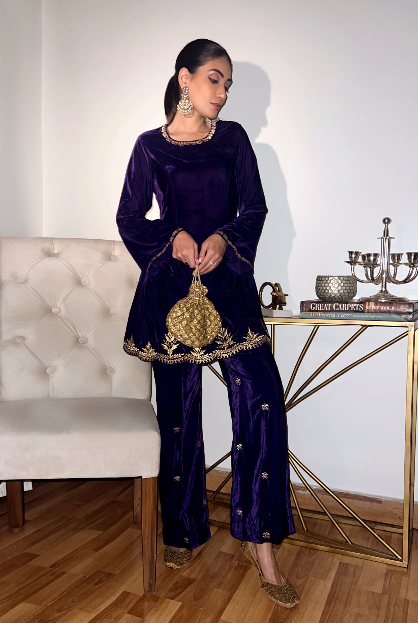 Faha Peplum Set (Purple)