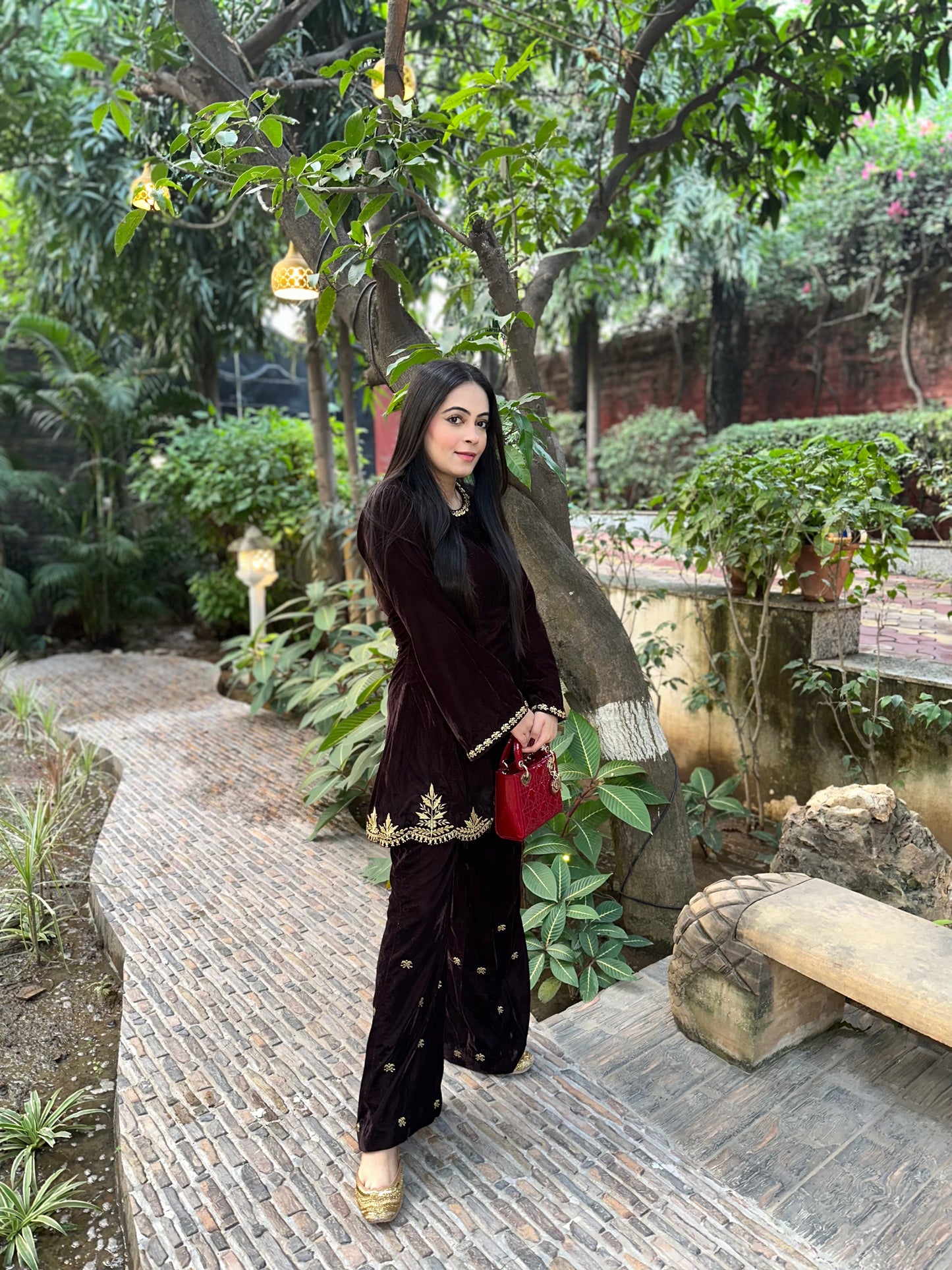 Faha Peplum Set (Brown)