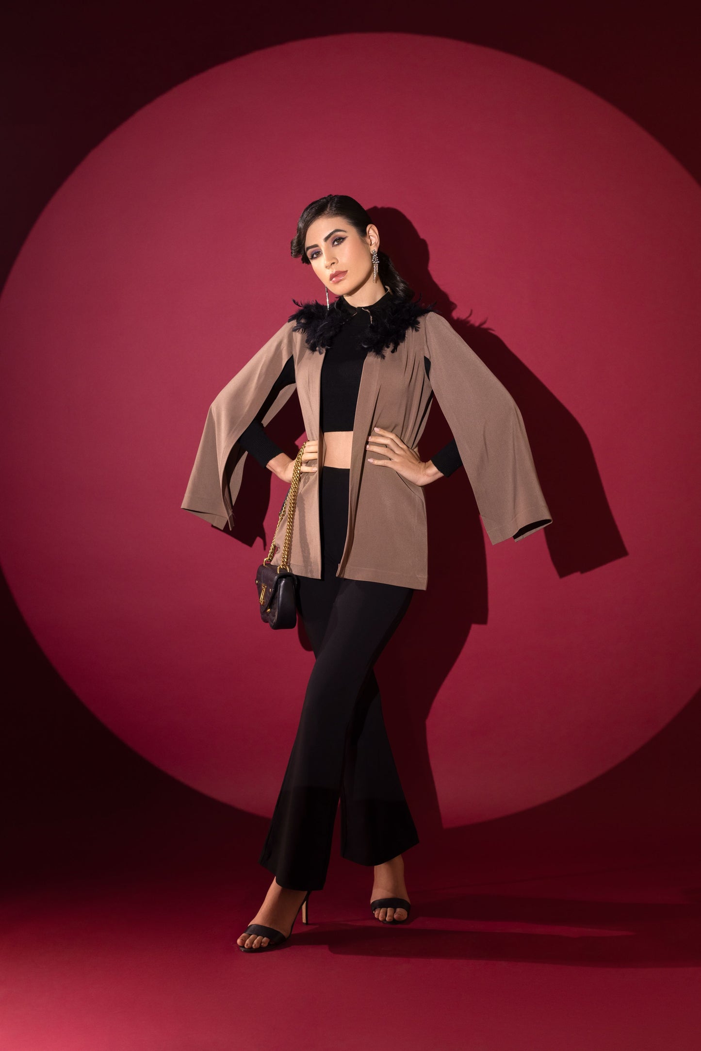 Chocolate Fur Cape Set