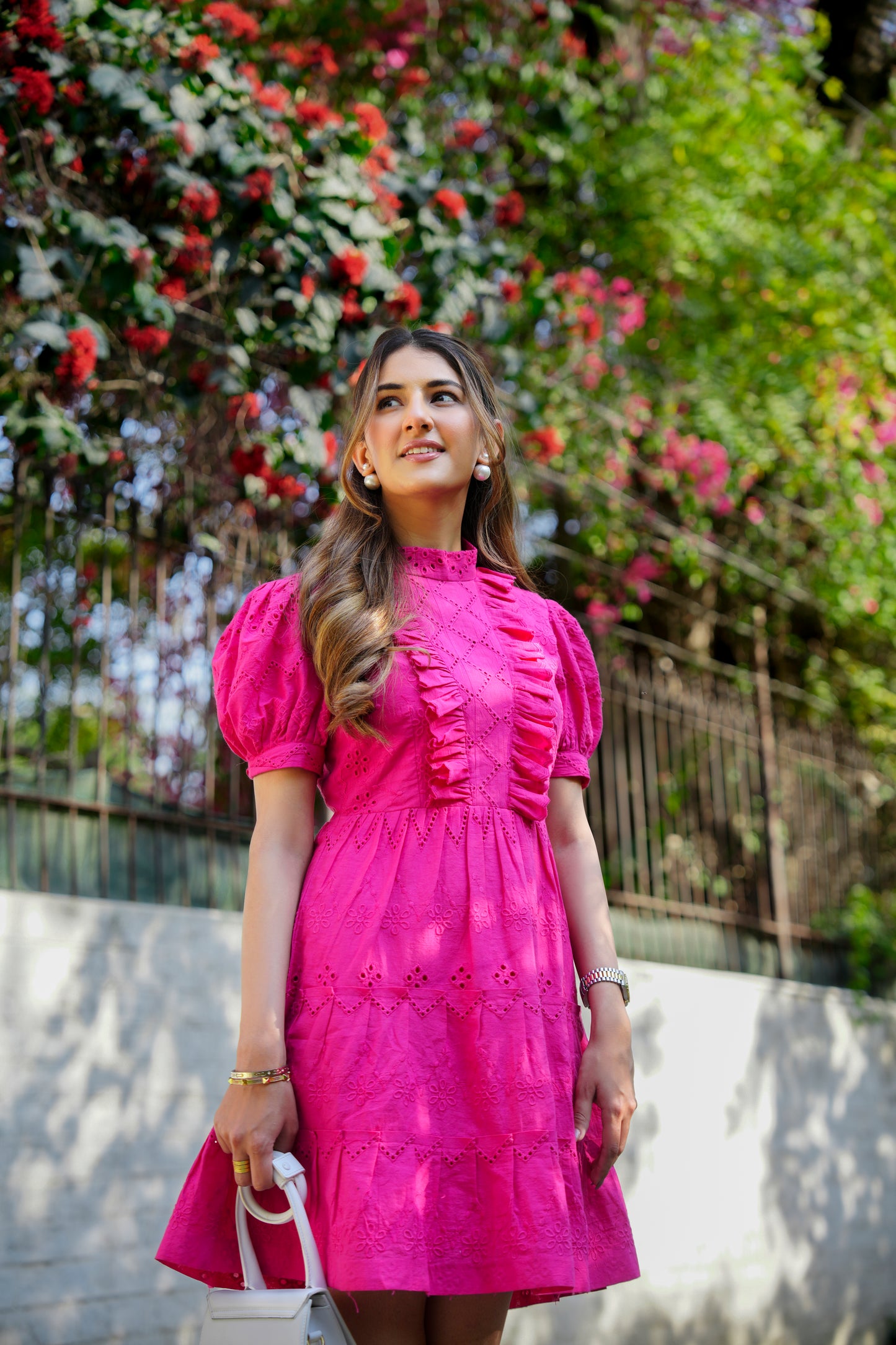 MAGENTA FRILL DRESS