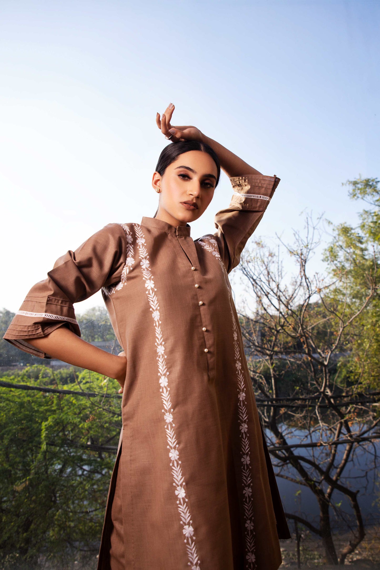 Brown Kurti Set