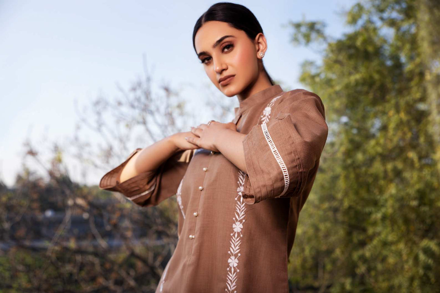 Brown Kurti Set