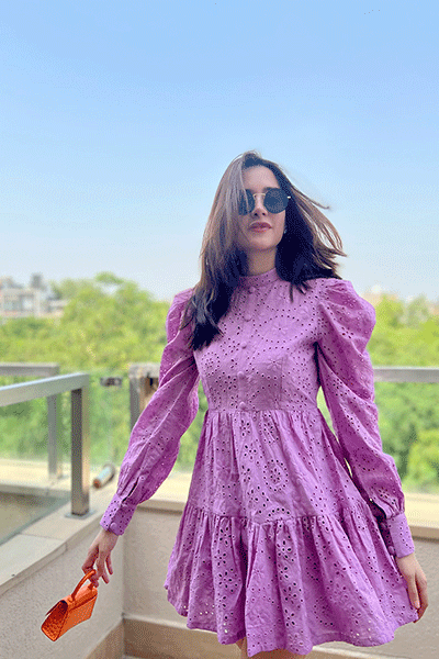 Lilac Cutwork Dress
