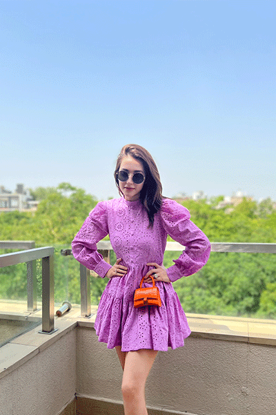 Lilac Cutwork Dress