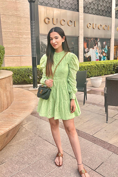 Neon Green Cutwork Dress