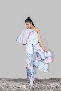 Tie & dye three layer sharara set