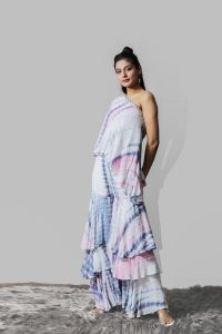 Tie & dye three layer sharara set