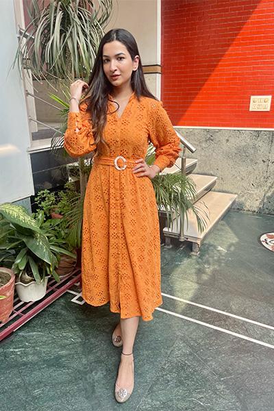 Sundial Cutwork Maxi Dress