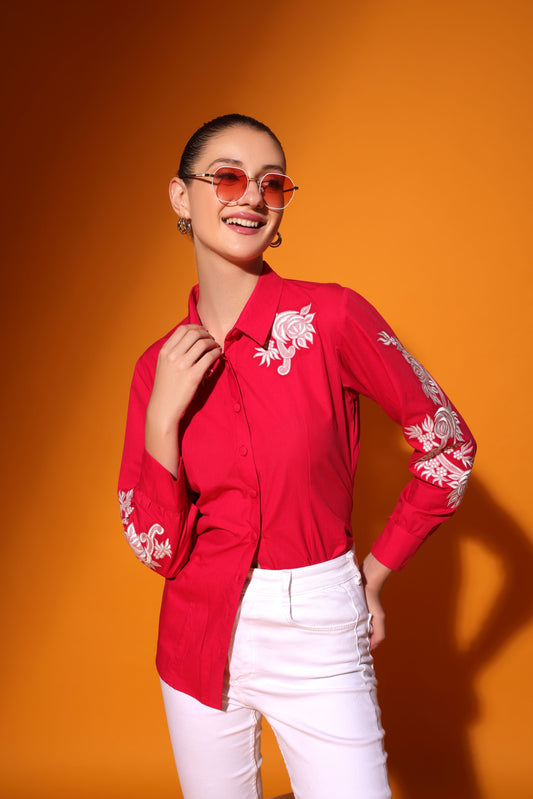 Fuschia Floral Shirt