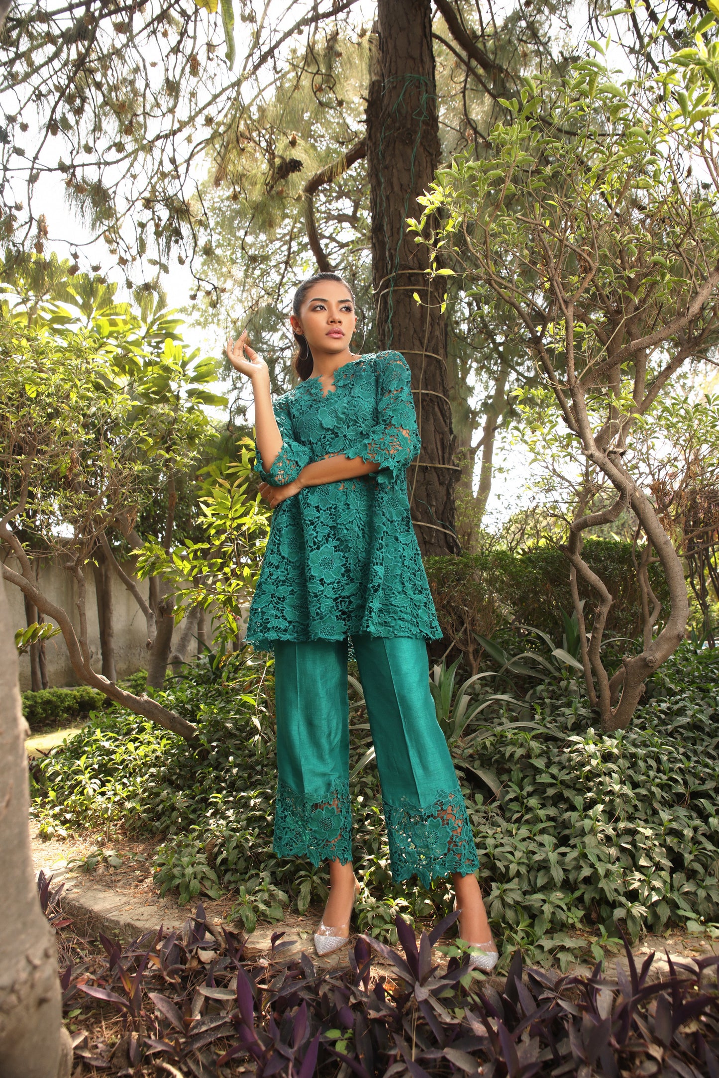 Anahat Co-ord Set Green