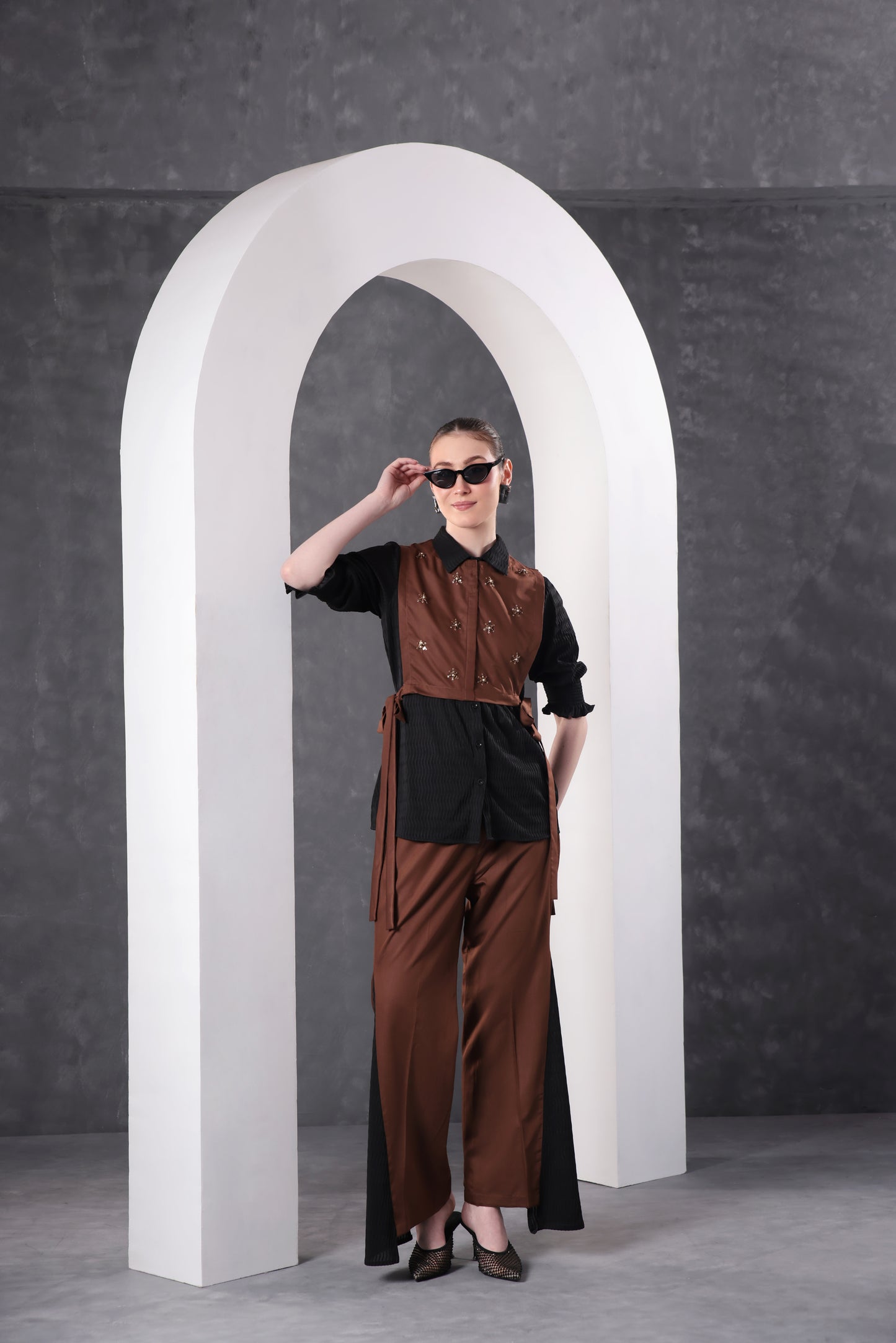 Midnight Cocoa Embroidered Pant