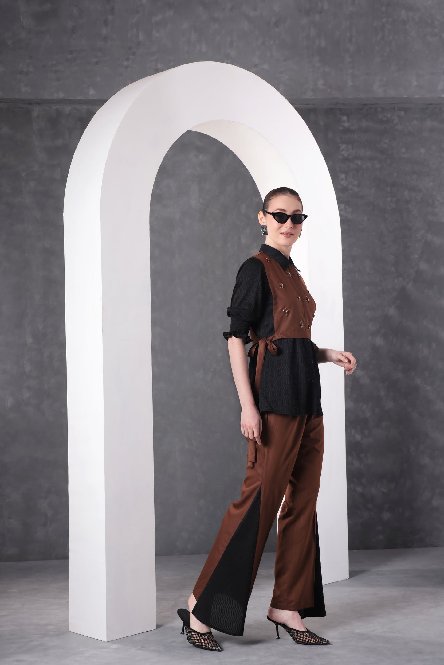 Midnight Cocoa Embroidered Pant