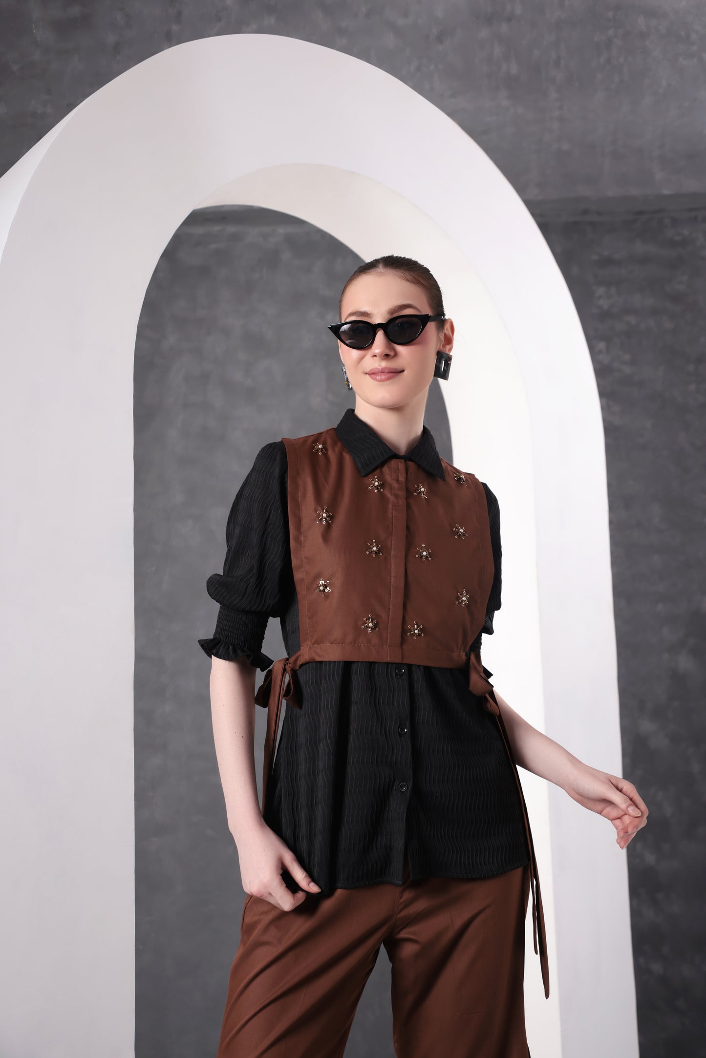 Midnight Cocoa Embroidered Pant