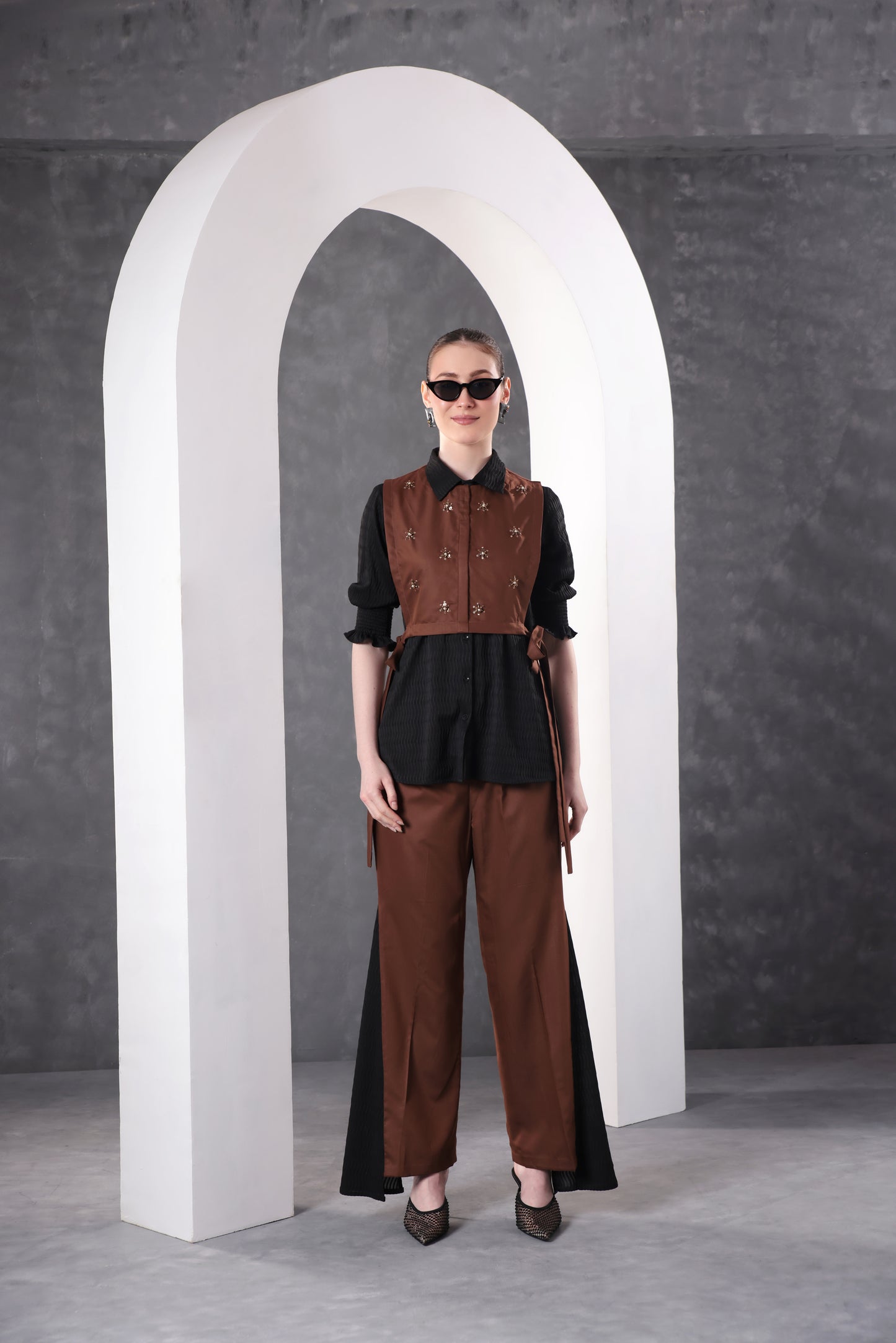 Midnight Cocoa Embroidered Pant