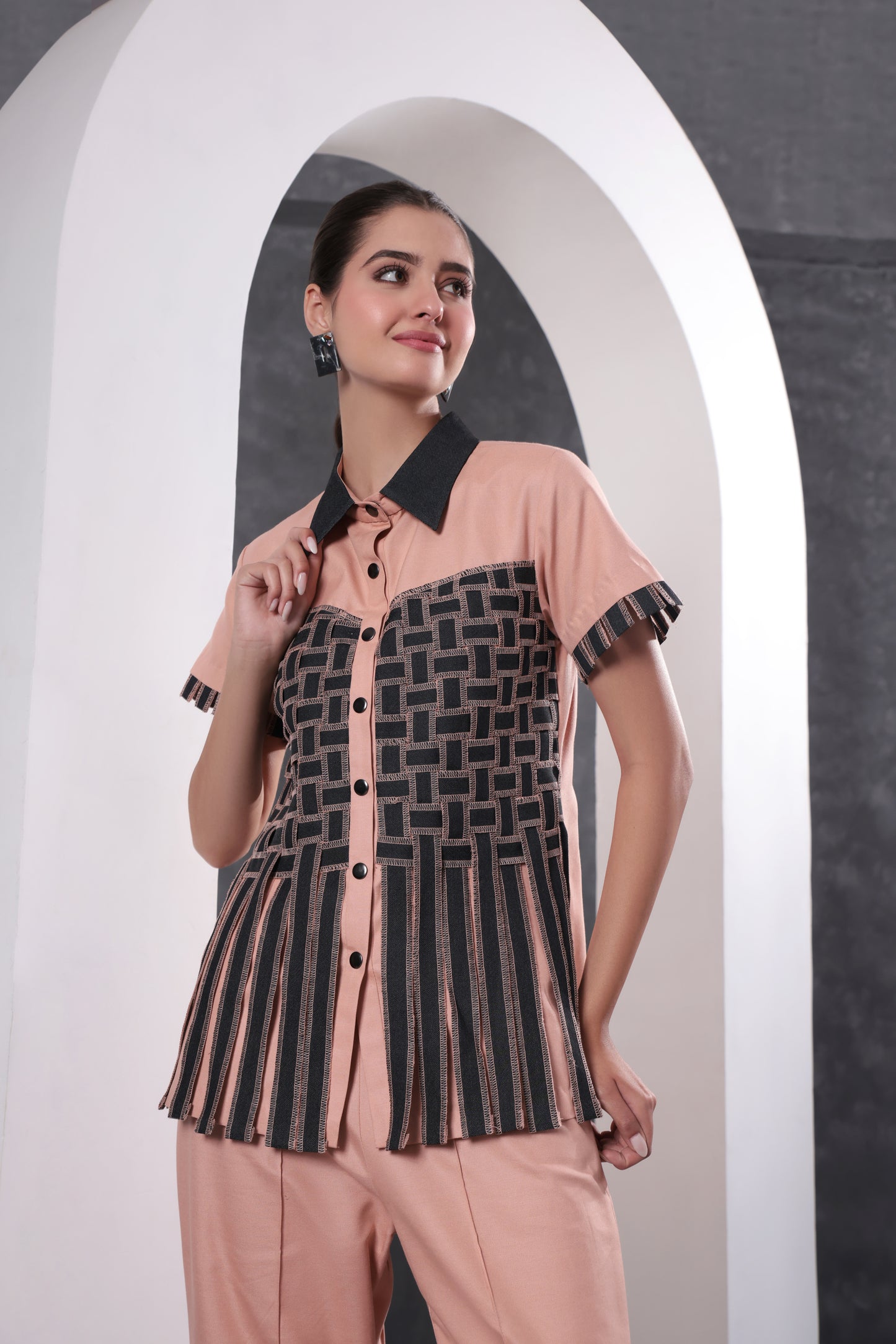 Rose Weave Fringe Top