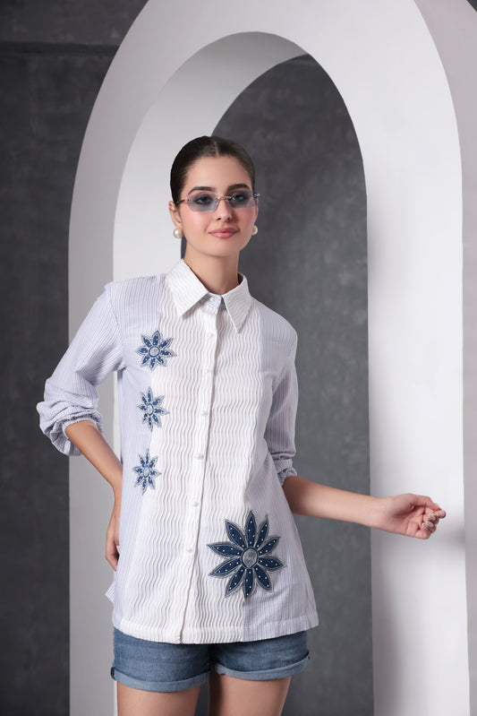 Textured Floral Shirt