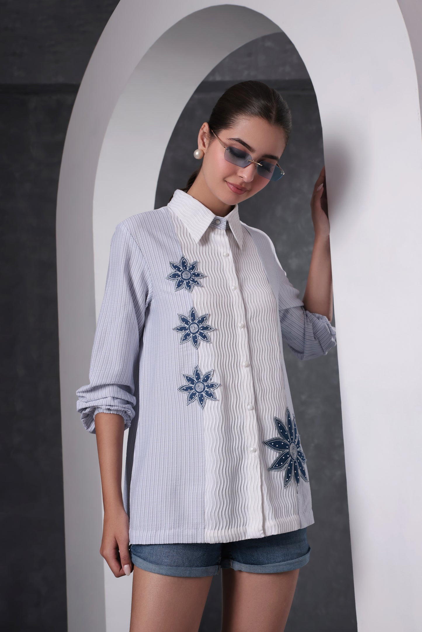 Textured Floral Shirt
