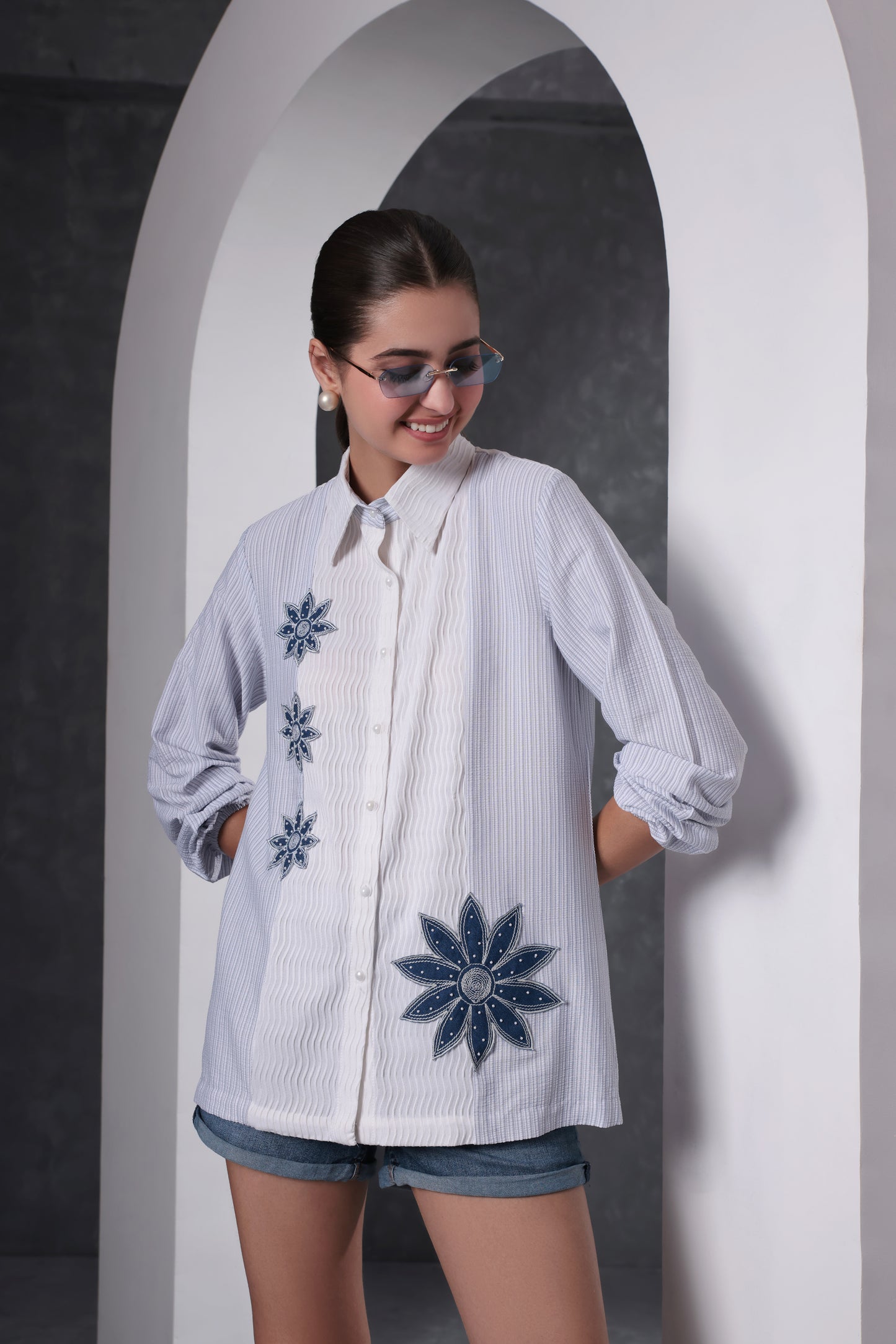 Textured Floral Shirt