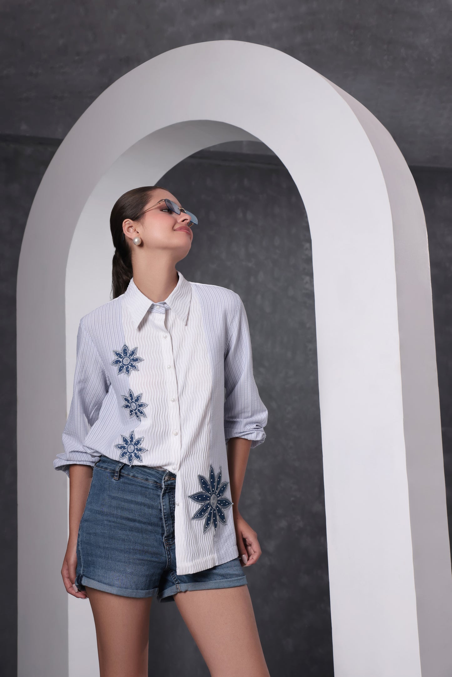 Textured Floral Shirt
