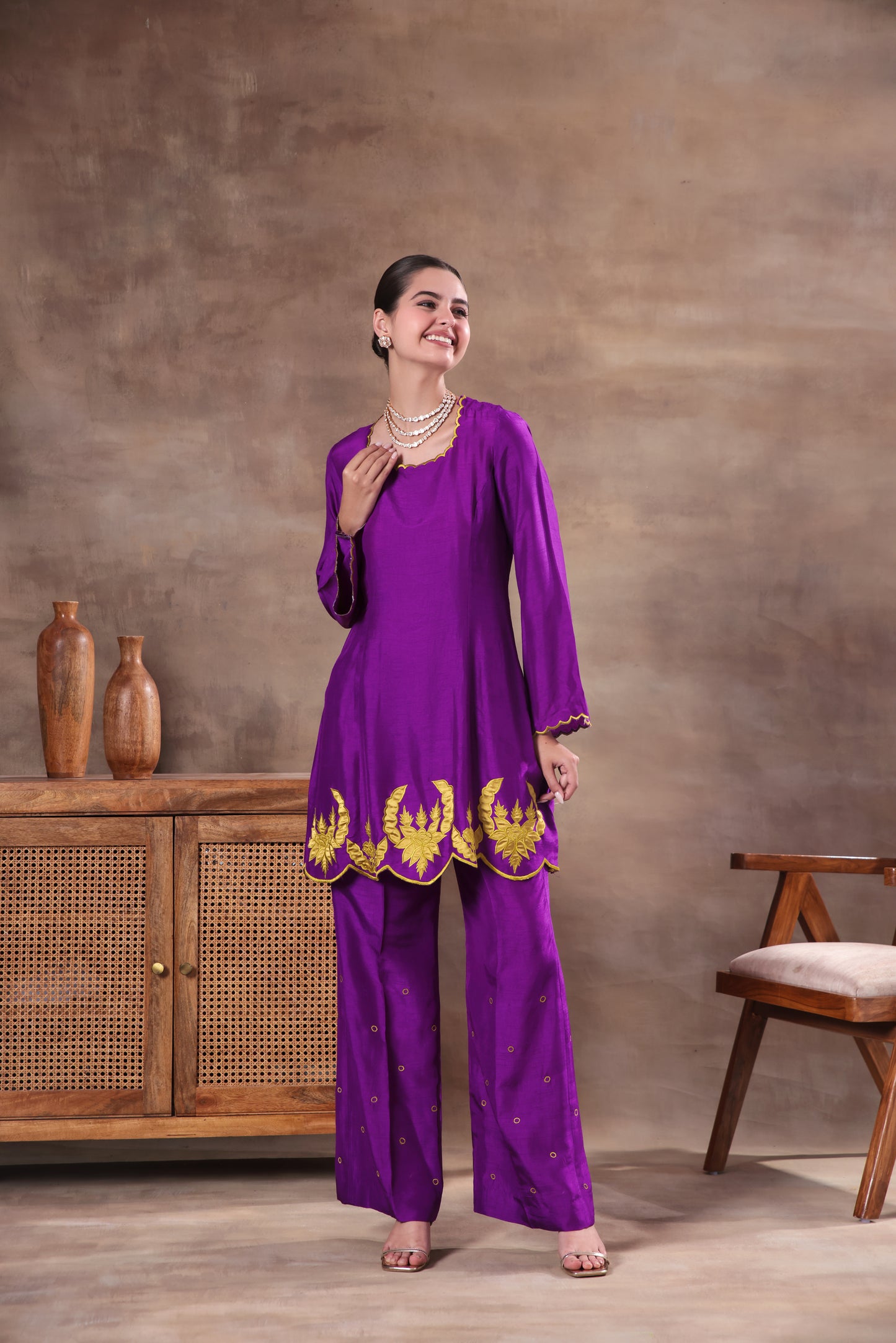 Afsana Peplum Set (Purple)