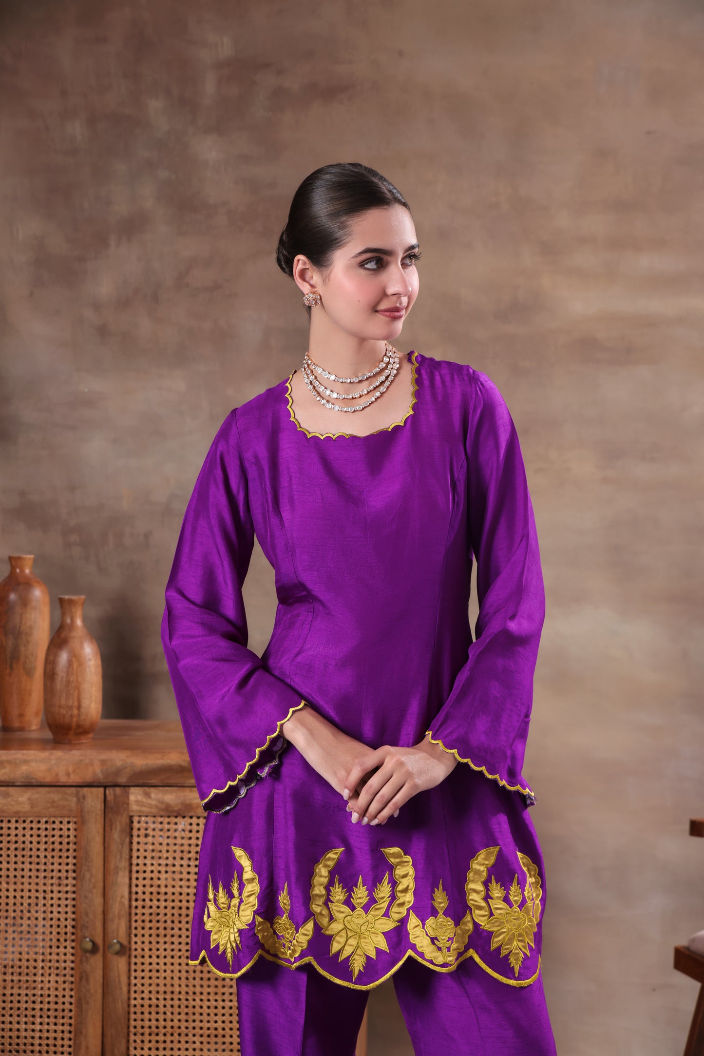 Afsana Peplum Set (Purple)