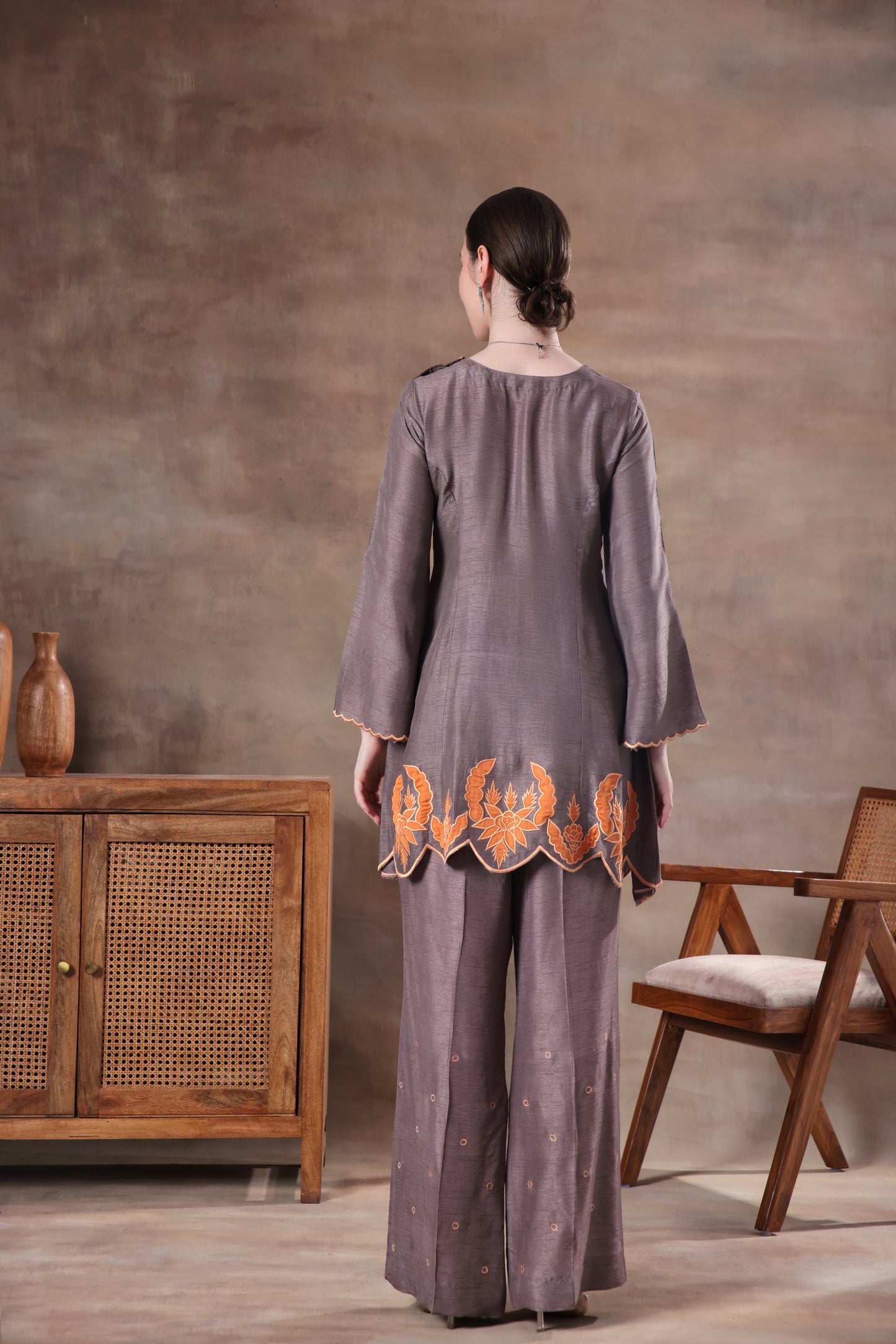 Afsana Peplum Set (Gray)
