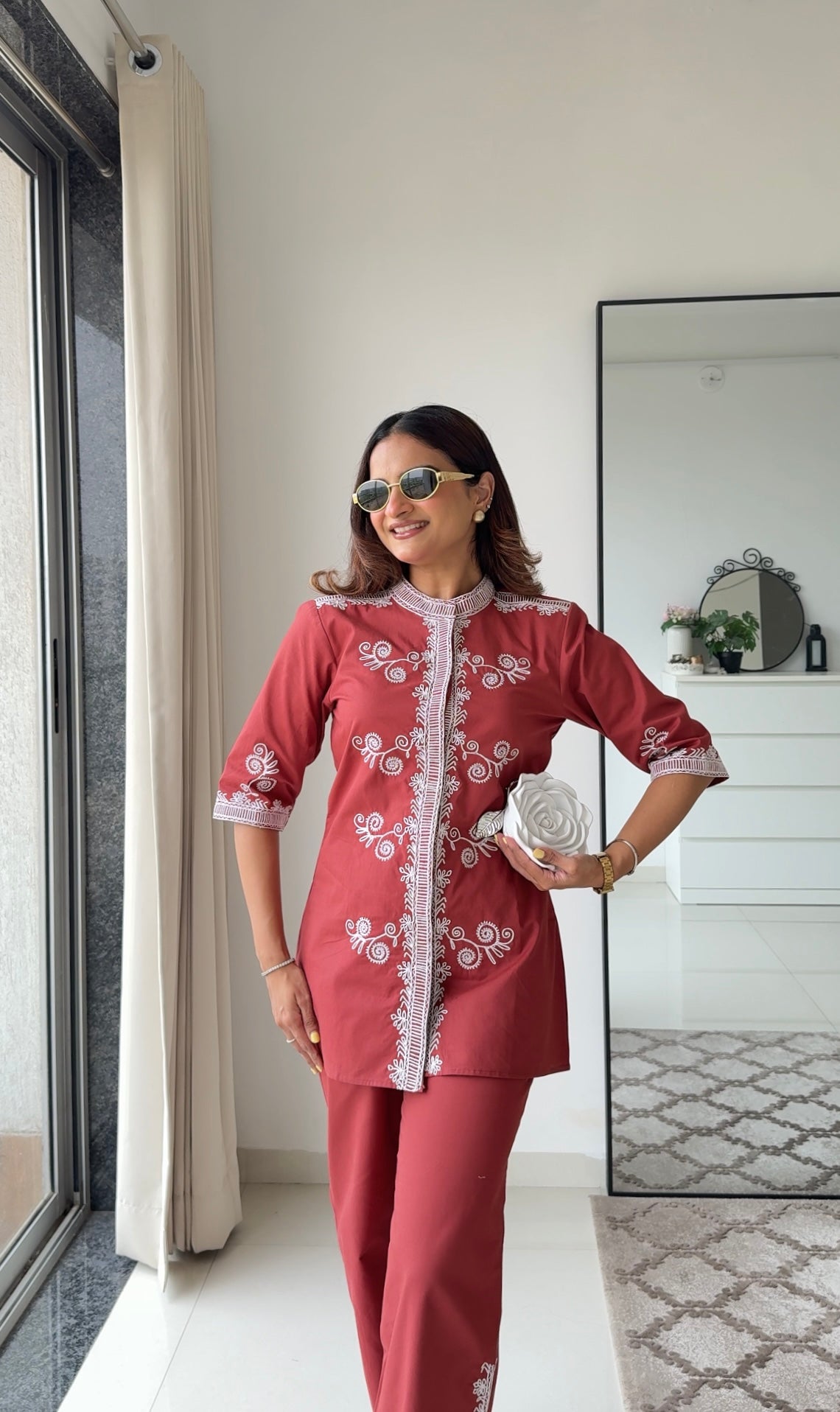 Ella Embroiderd Co-ord Top