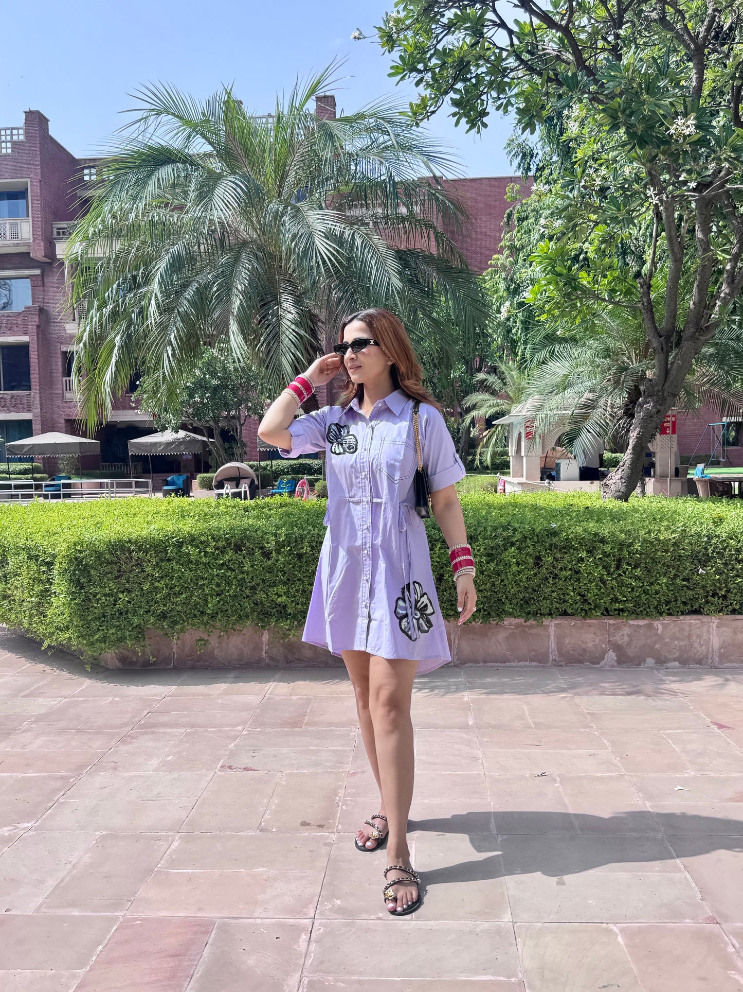 Lavender Embroidered Dress