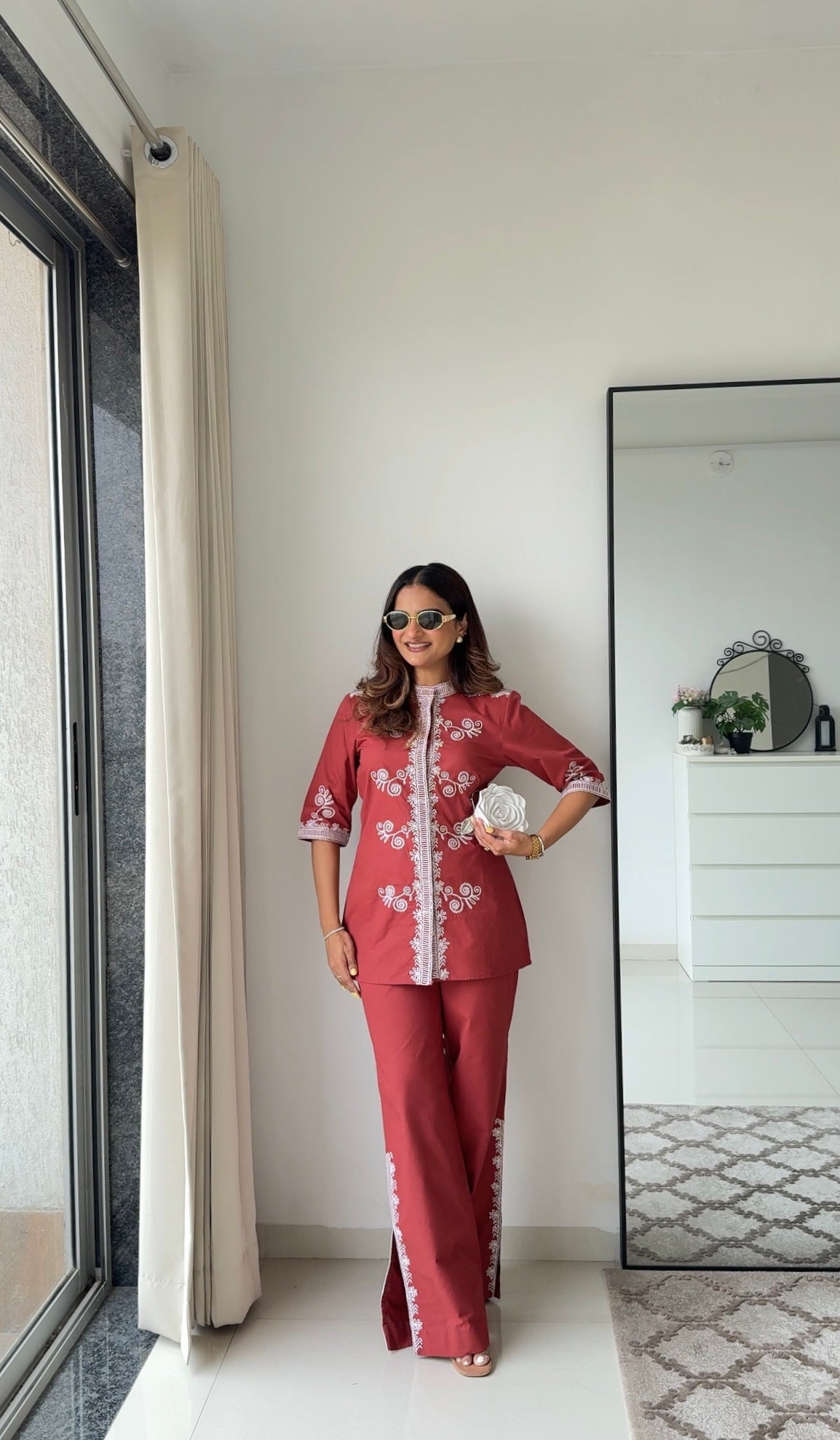 Ella Embroiderd Co-ord Top