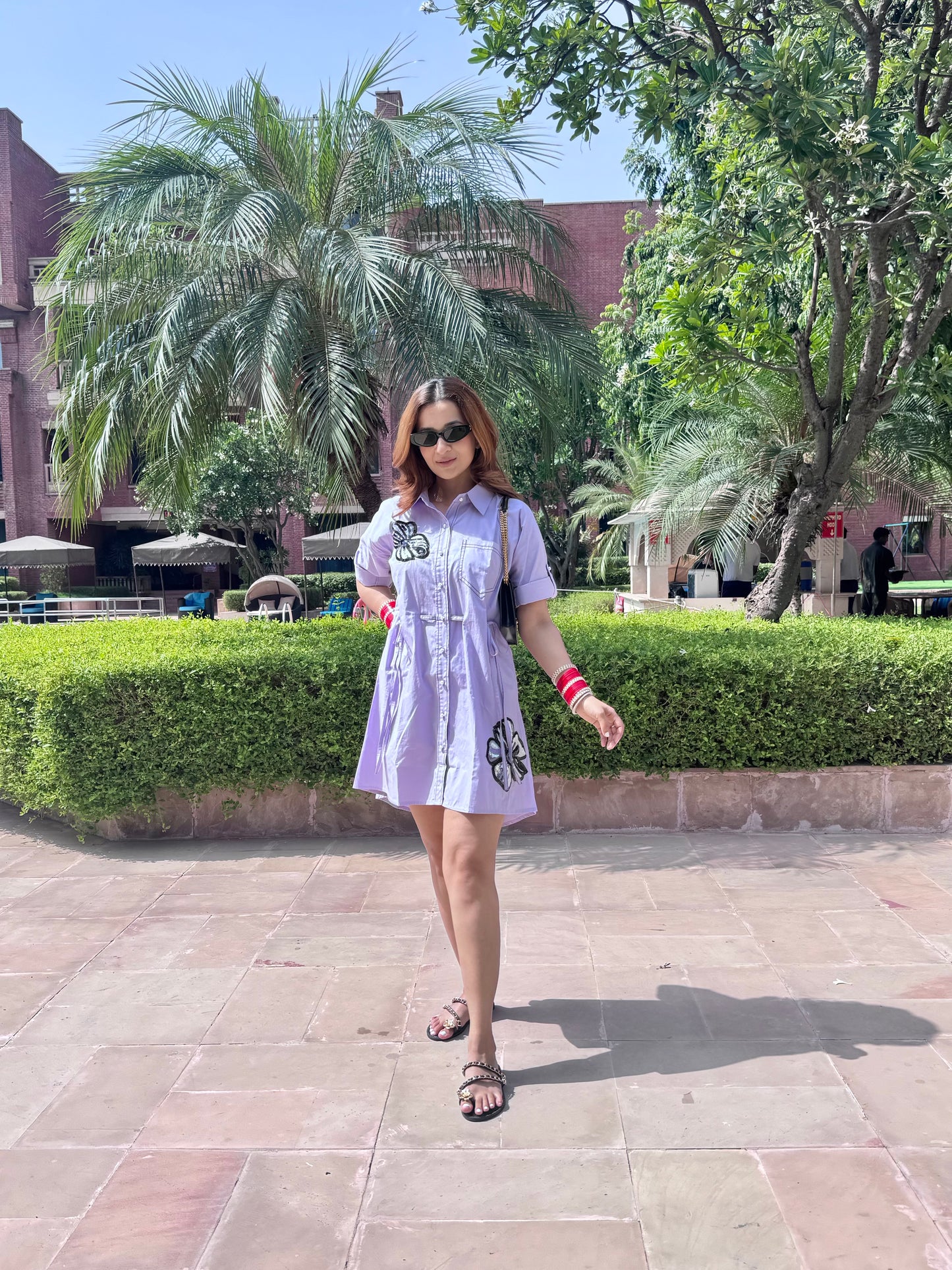 Lavender Embroidered Dress