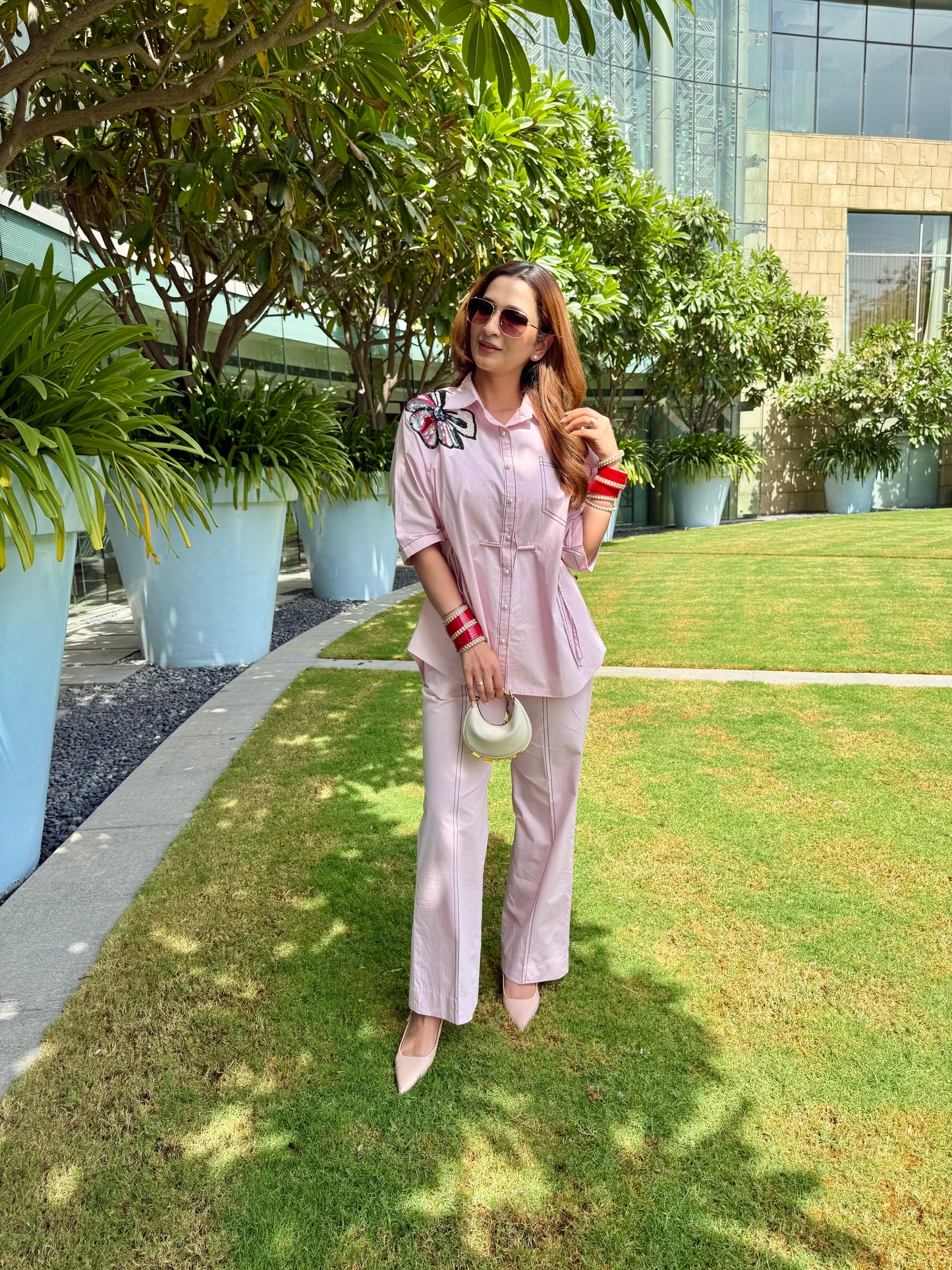 Pink Embroidered Co-ord Set