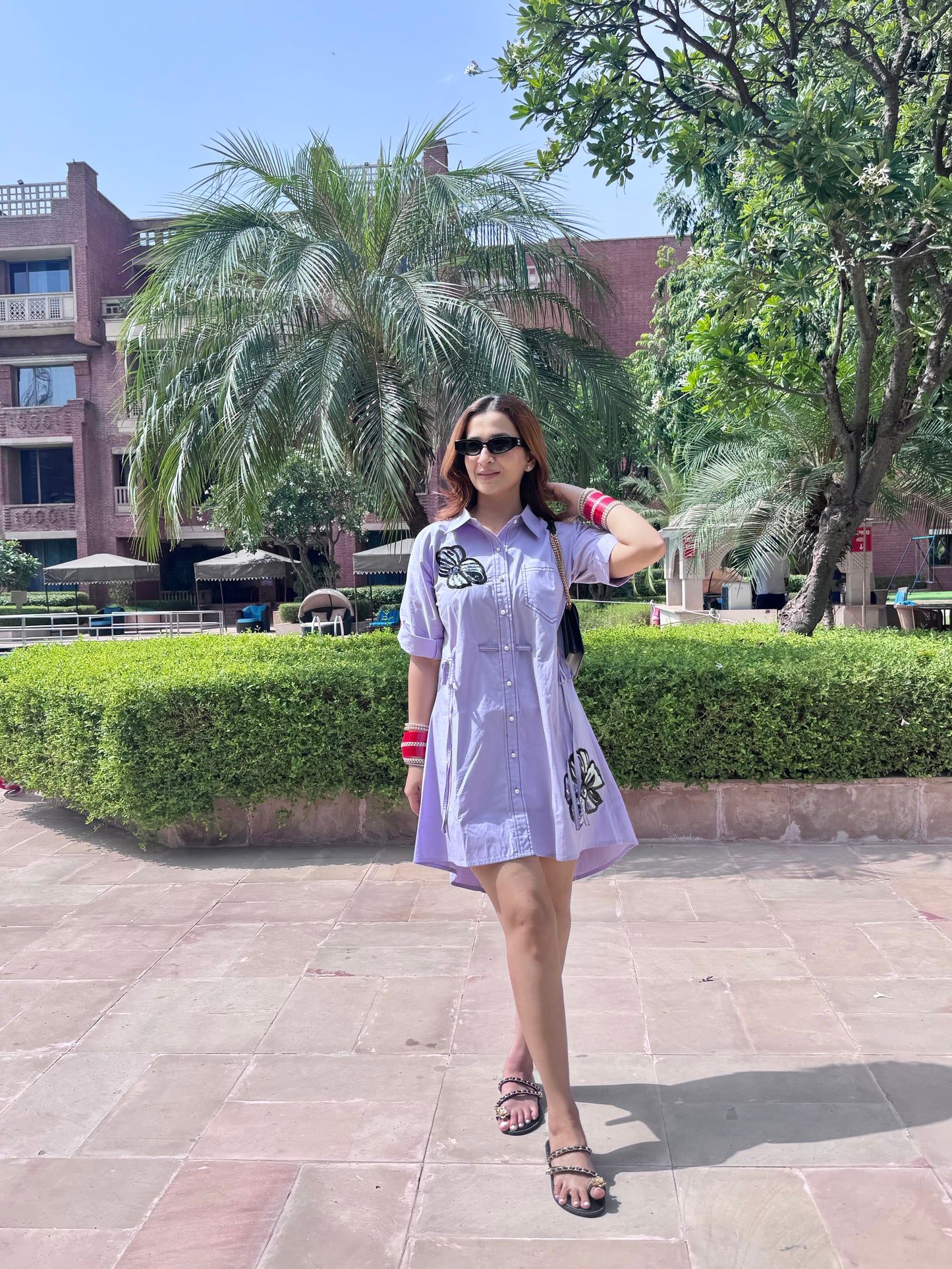 Lavender Embroidered Dress