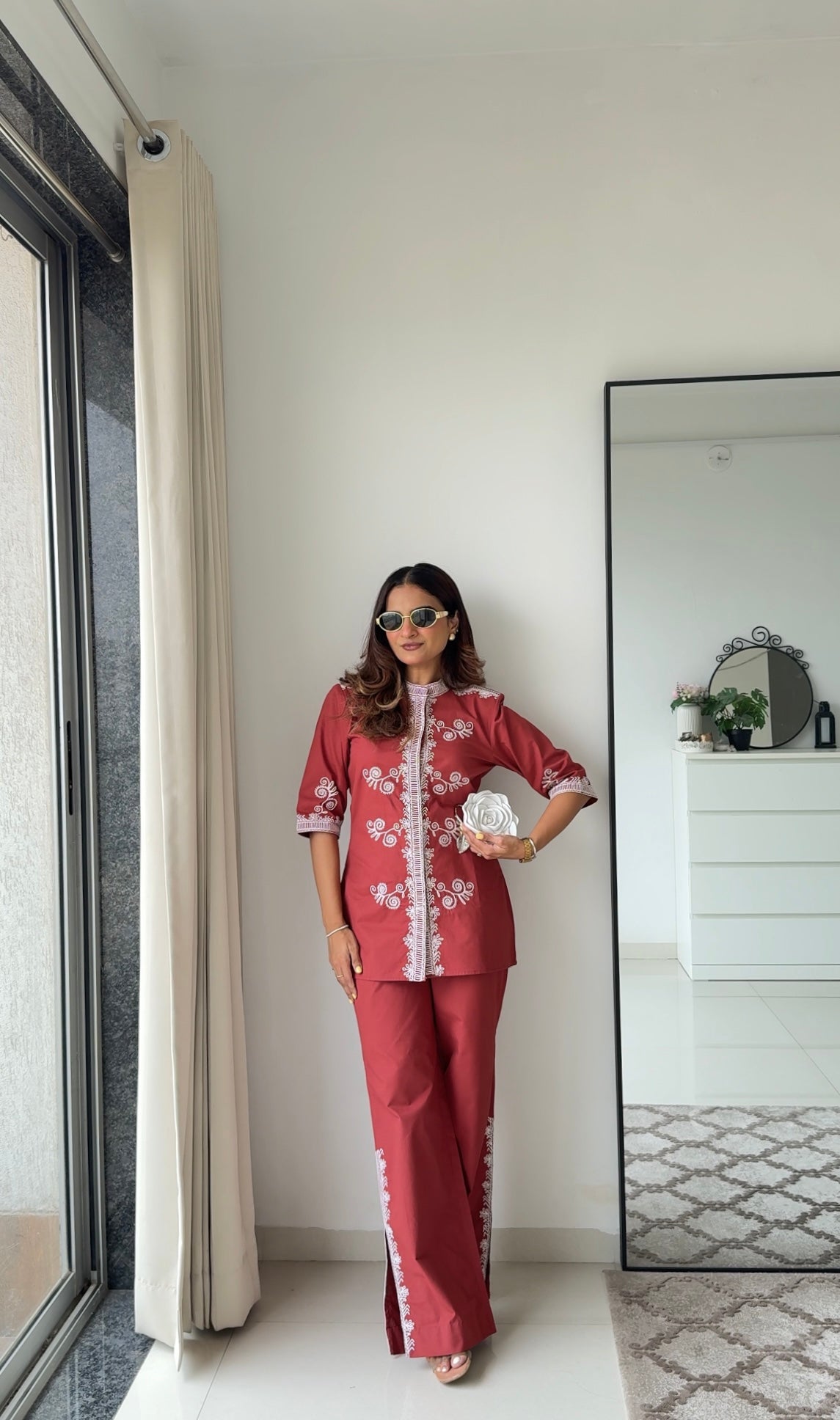 Ella Embroiderd Co-ord Top